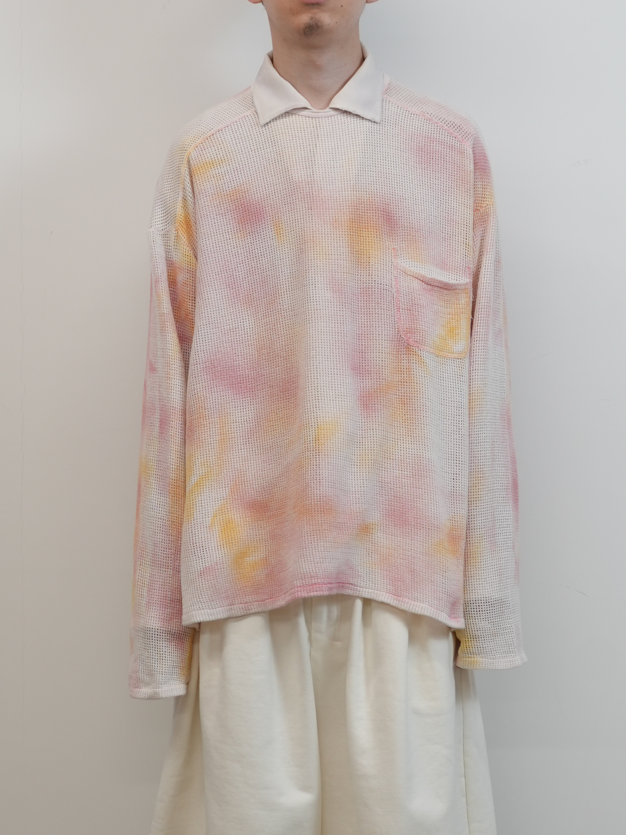MARBLING MESH LS T-SHIRT(PINK)