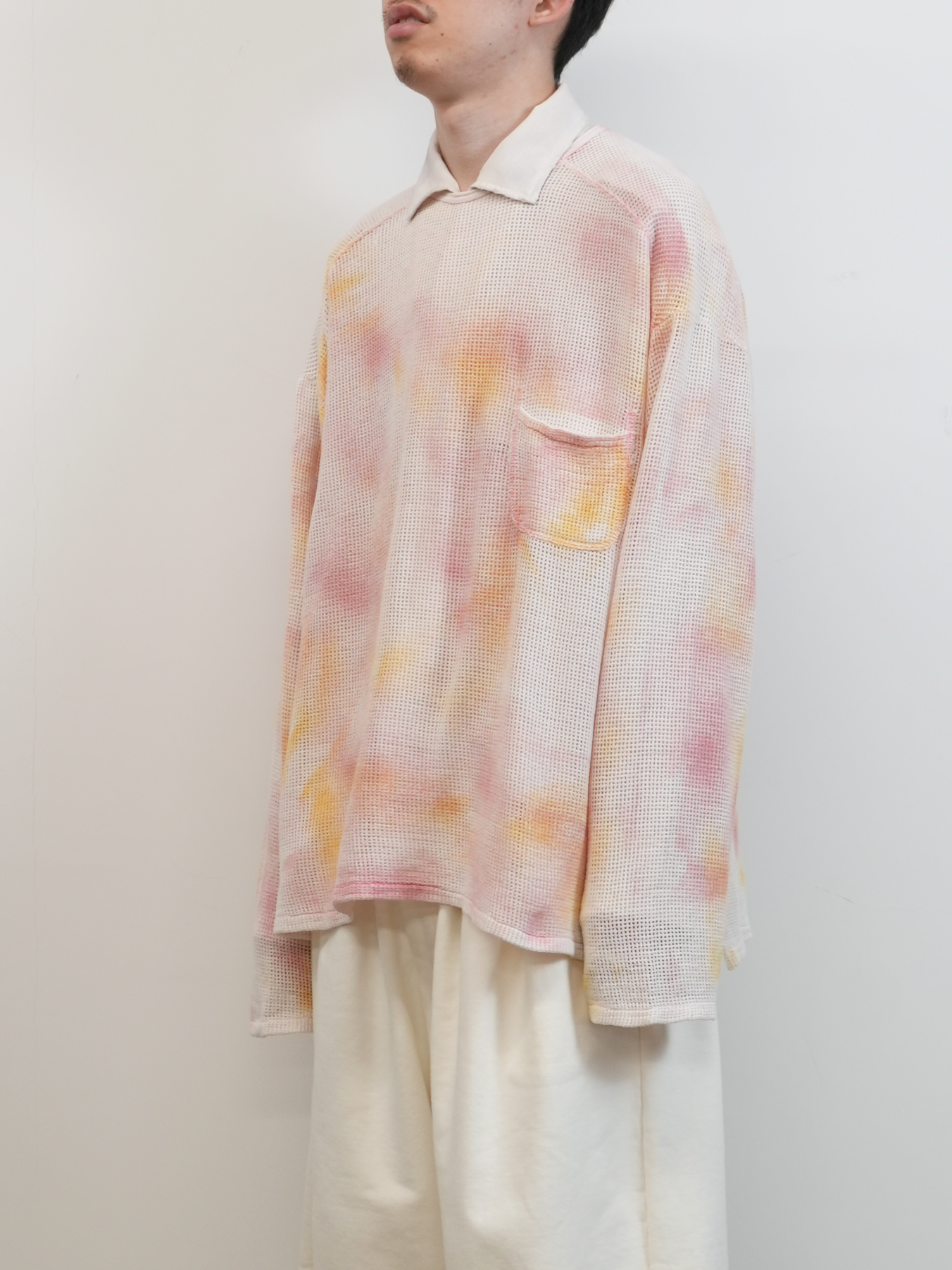 MARBLING MESH LS T-SHIRT(PINK)