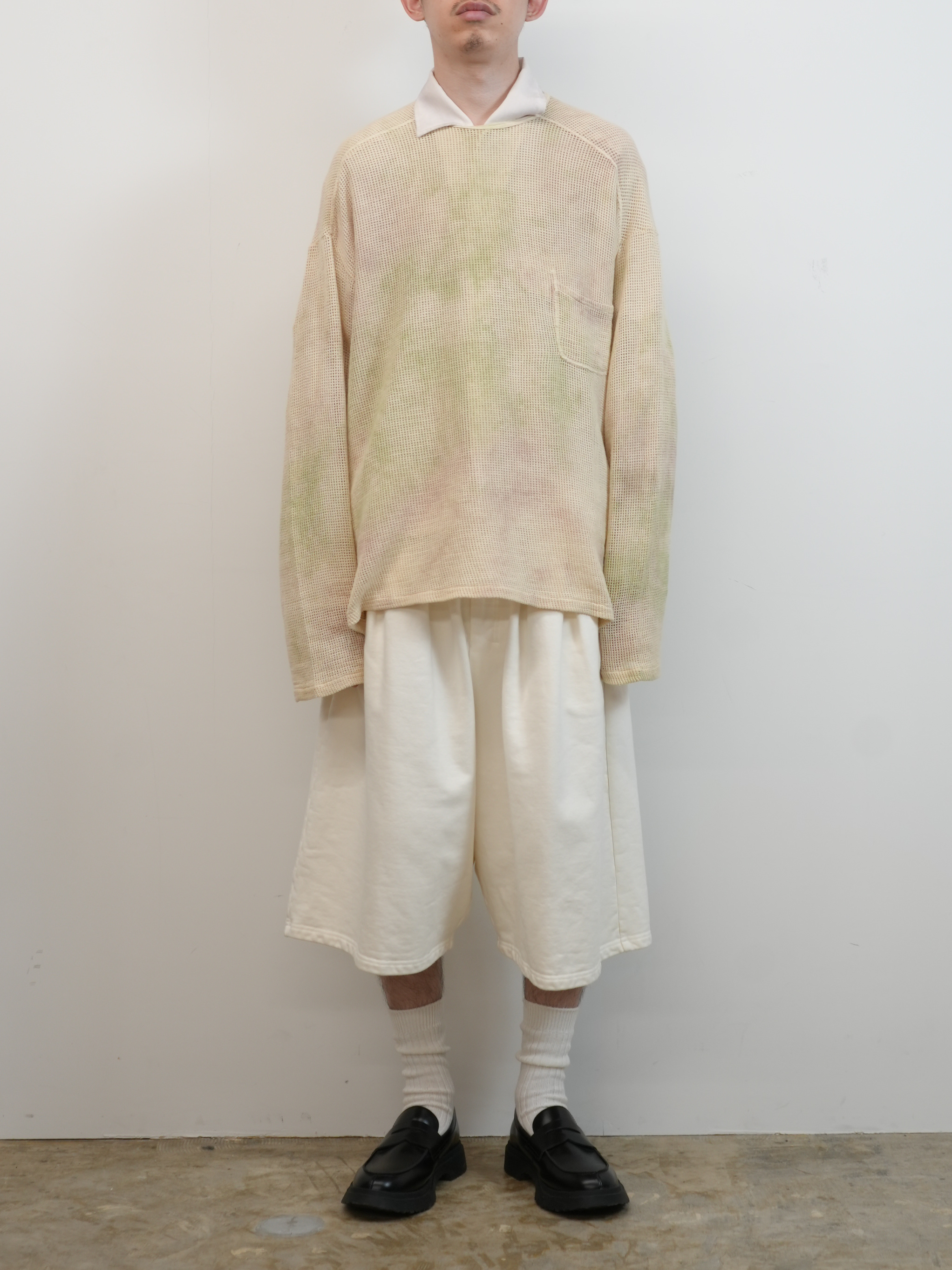 MARBLING MESH LS T-SHIRT(GREEN)