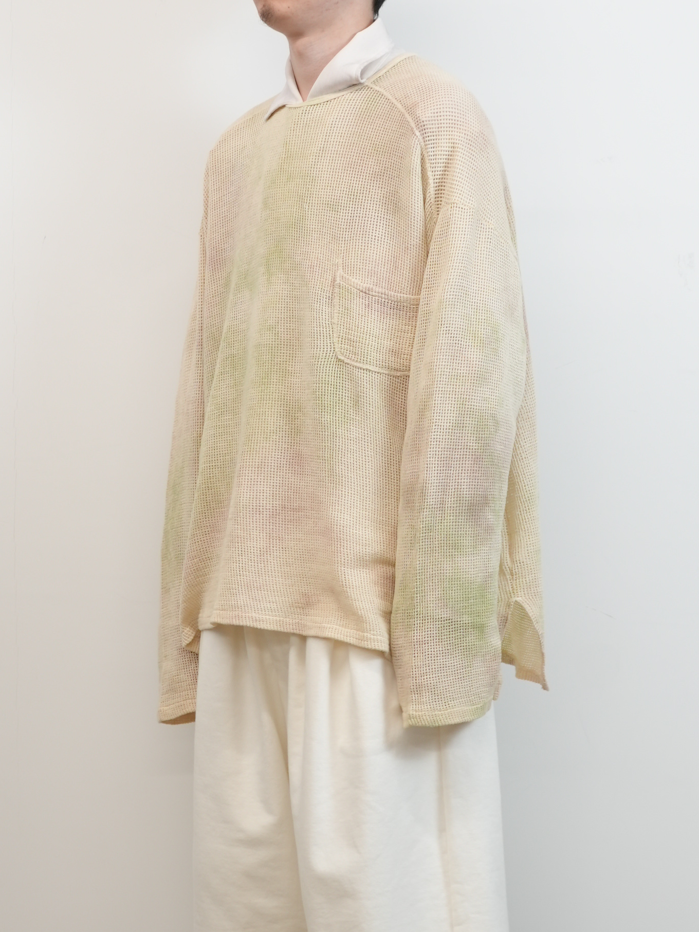 MARBLING MESH LS T-SHIRT(GREEN)