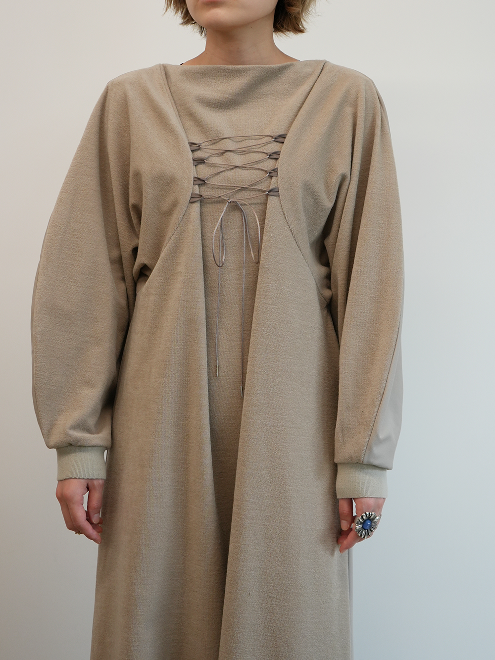 Loop Back Pile | LAMP SLEEVE PULLOVER DRESS