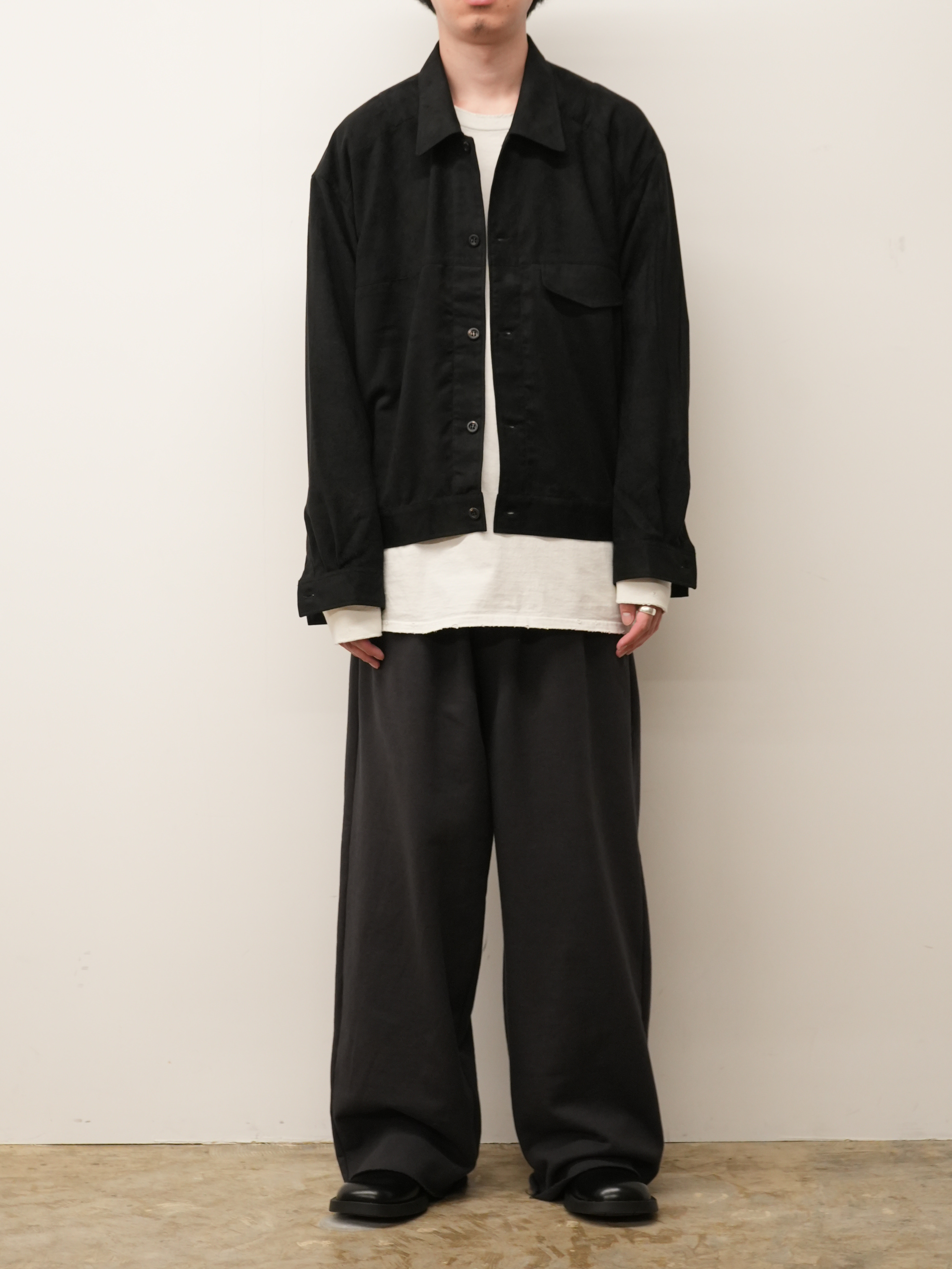 VEGAN SUEDE WORK SHIRT BLOUSON(BLACK)