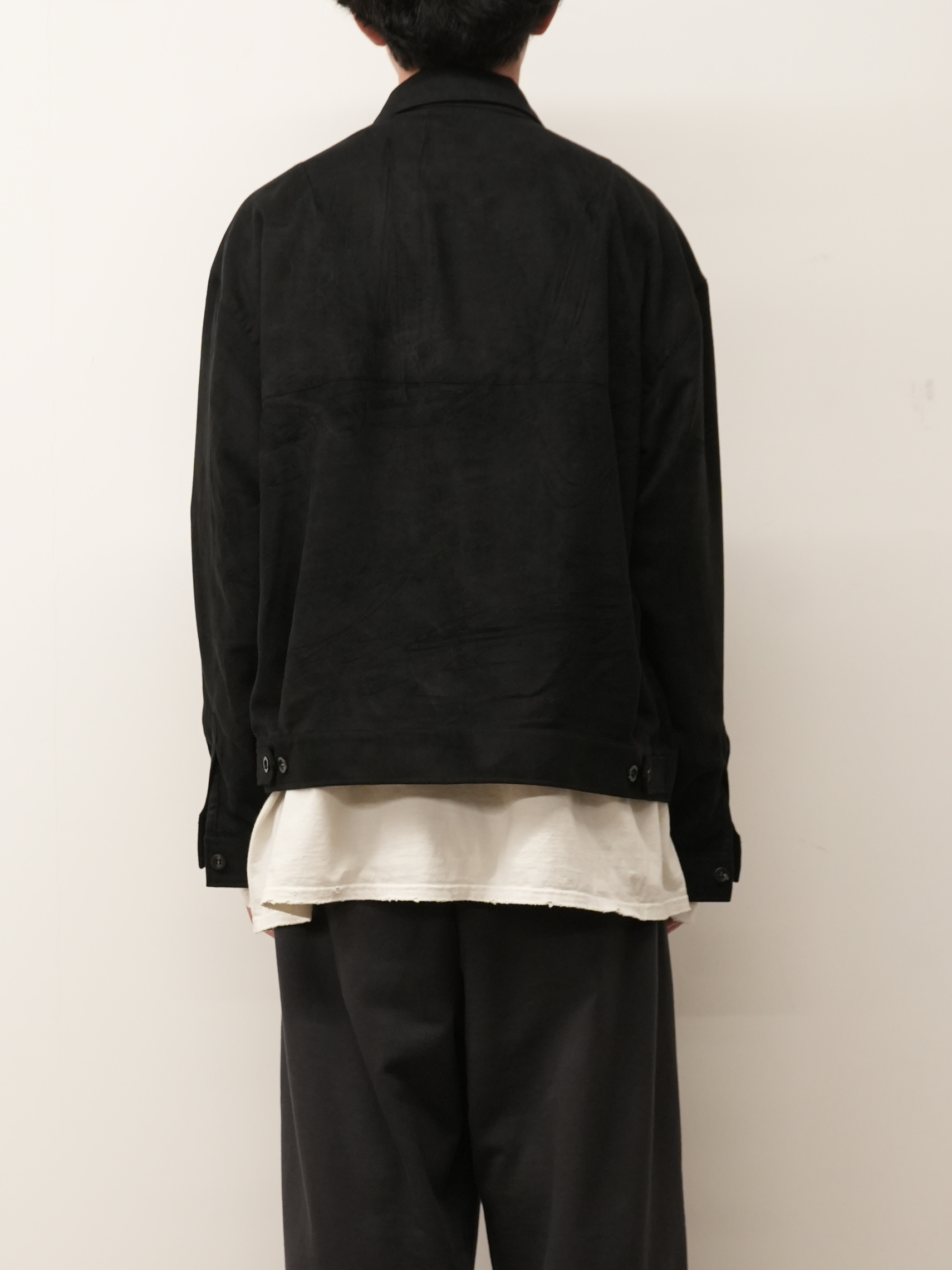 VEGAN SUEDE WORK SHIRT BLOUSON(BLACK)