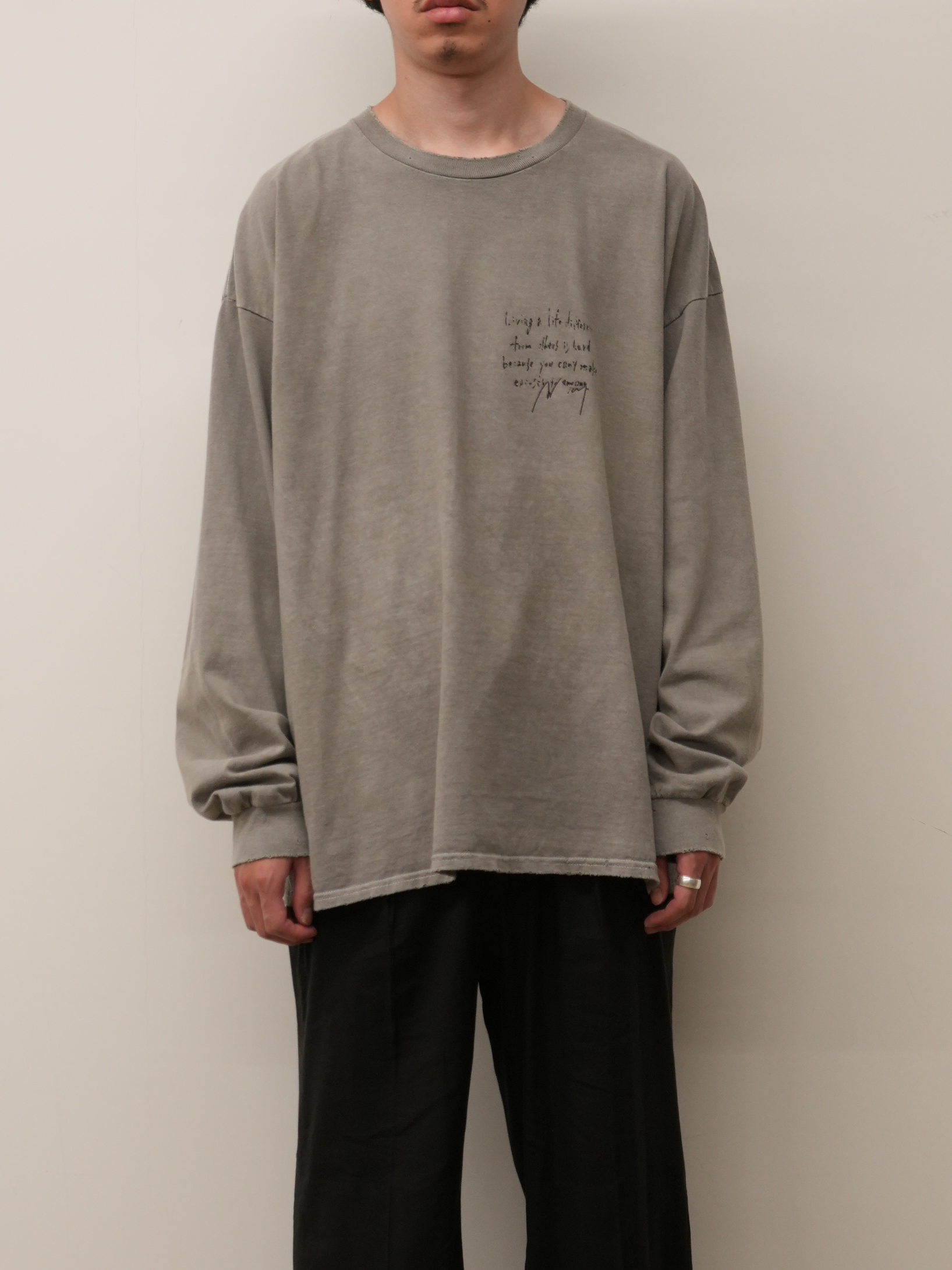 MESSAGE L/S T-SHIRT(GRAY)