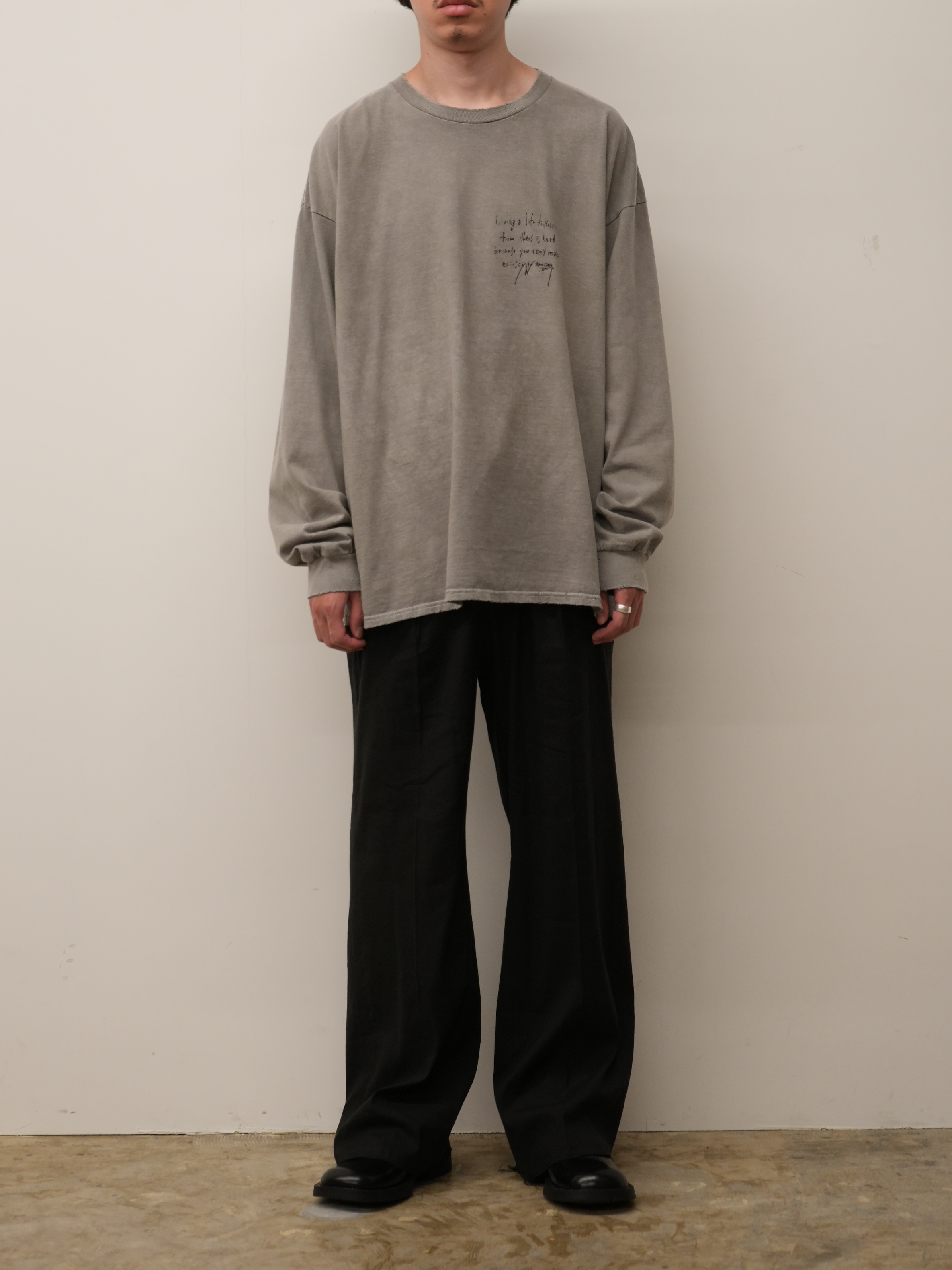 MESSAGE L/S T-SHIRT(GRAY)