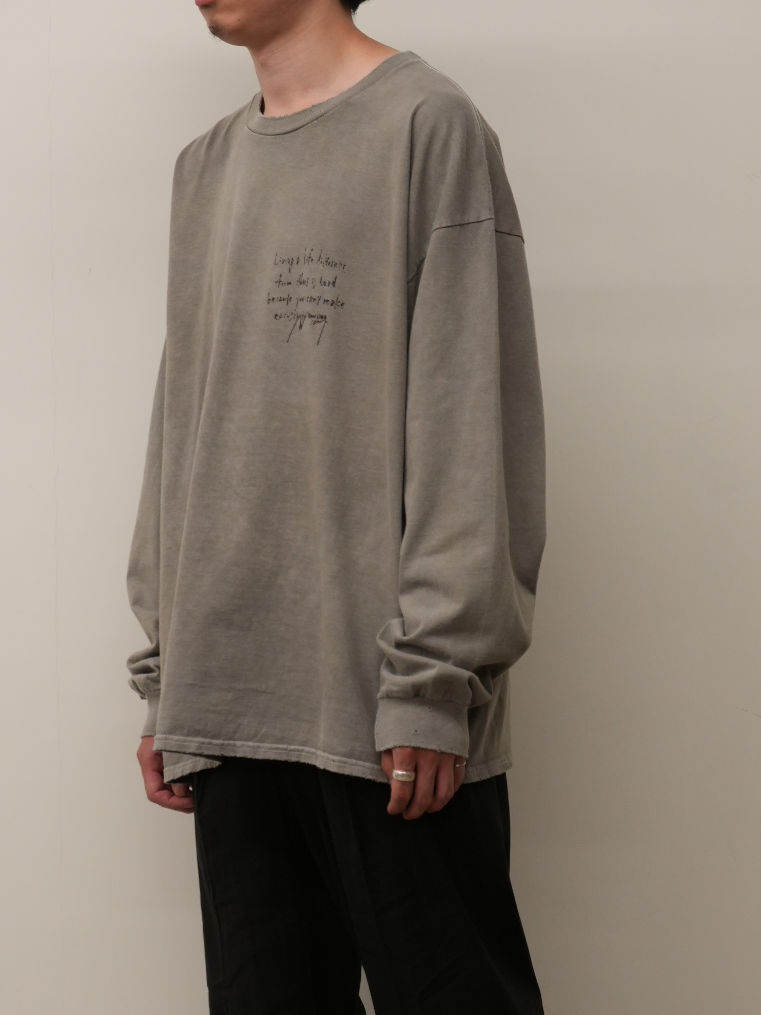 MESSAGE L/S T-SHIRT(GRAY)