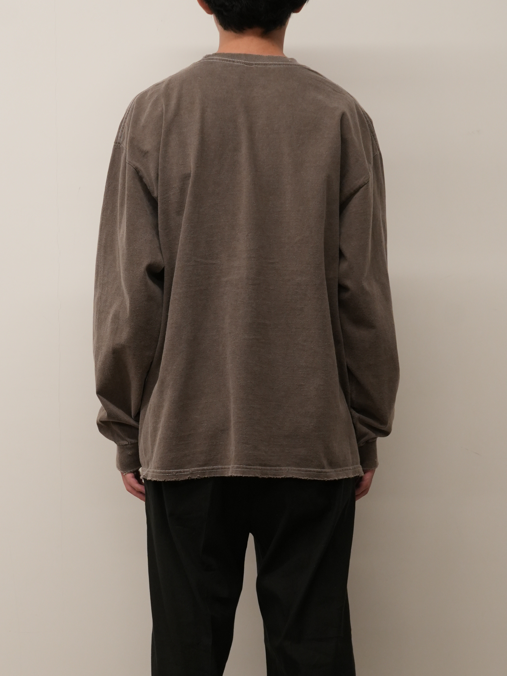 MESSAGE L/S T-SHIRT(BROWN)