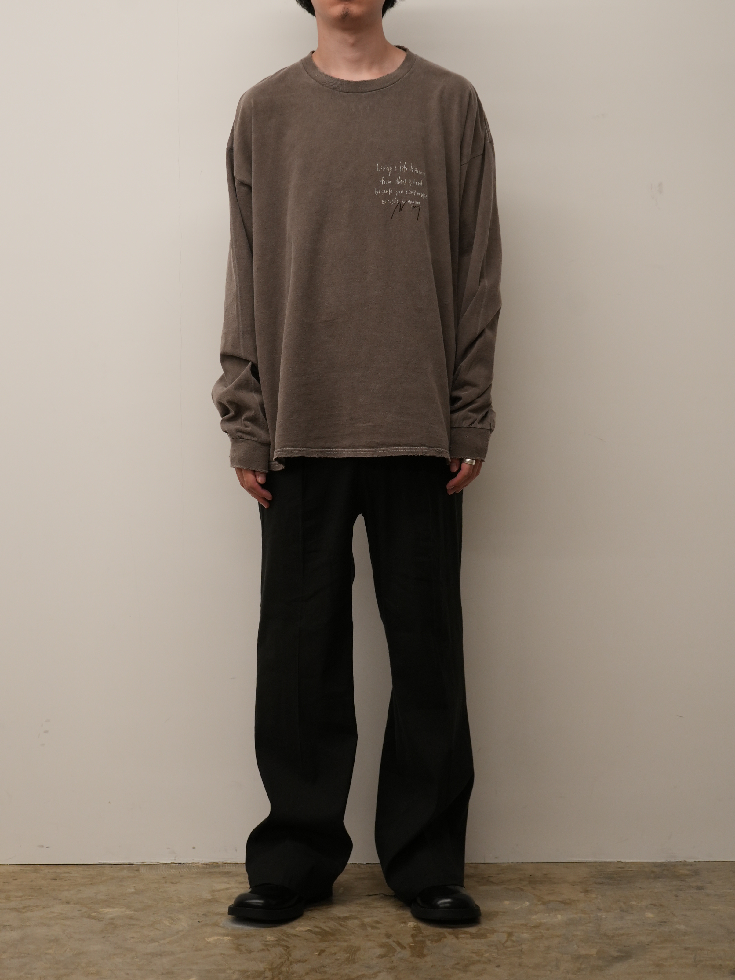 MESSAGE L/S T-SHIRT(BROWN)