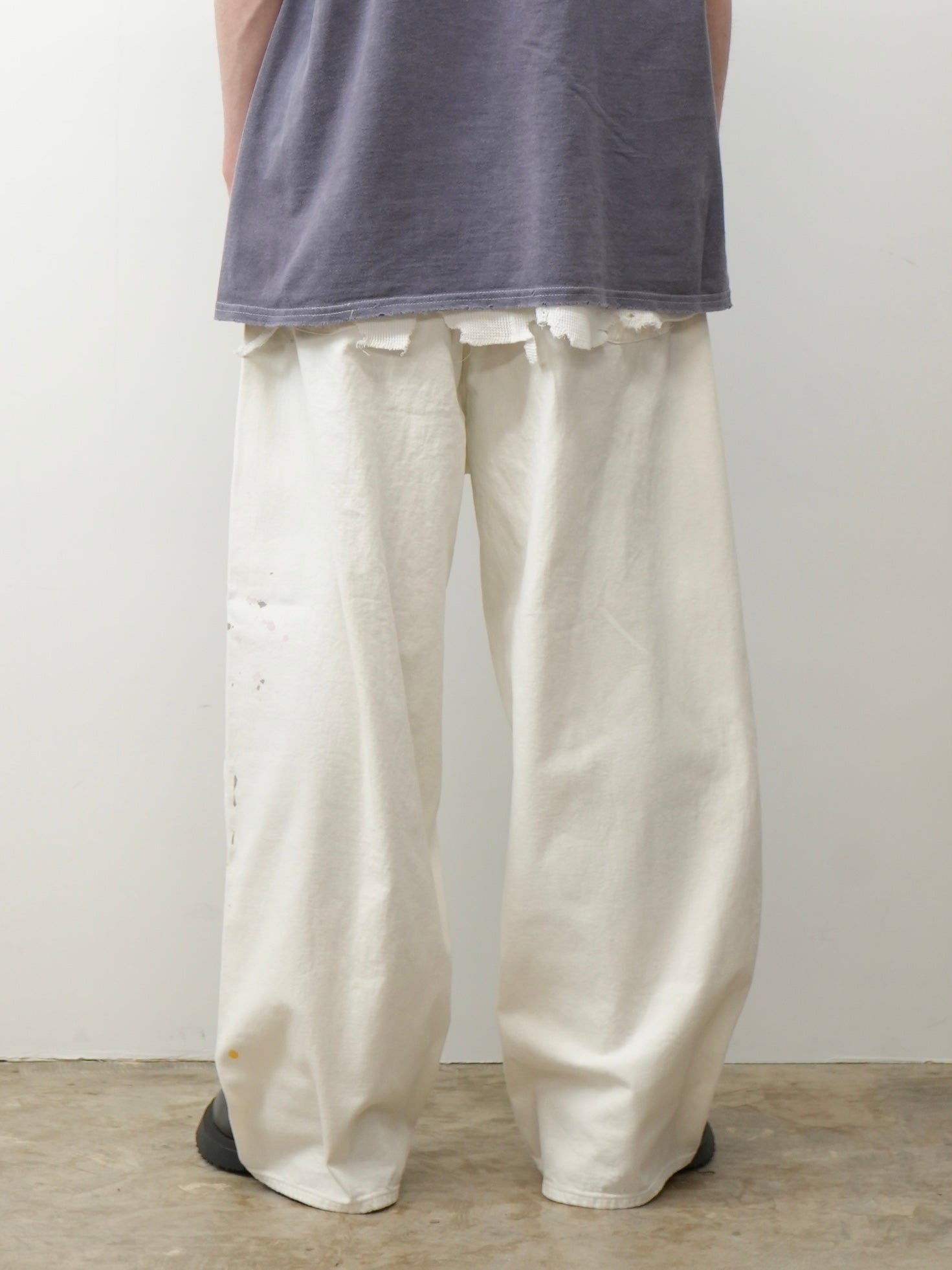 LIGHT OZ WIDE STRAIGHT DENIM PANTS(WHITE)