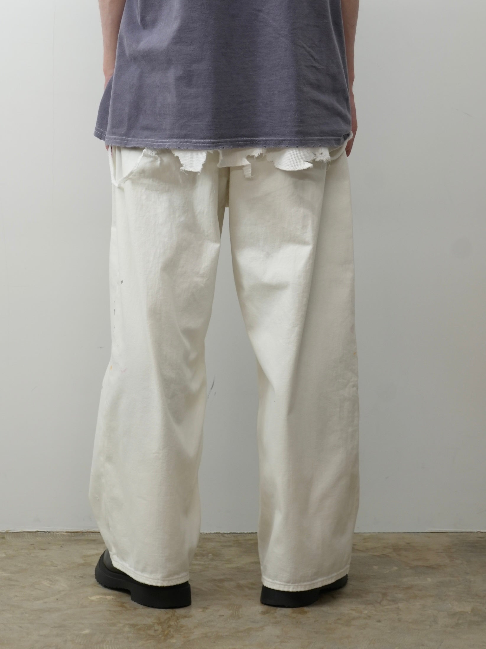 LIGHT OZ WIDE STRAIGHT DENIM PANTS(WHITE)