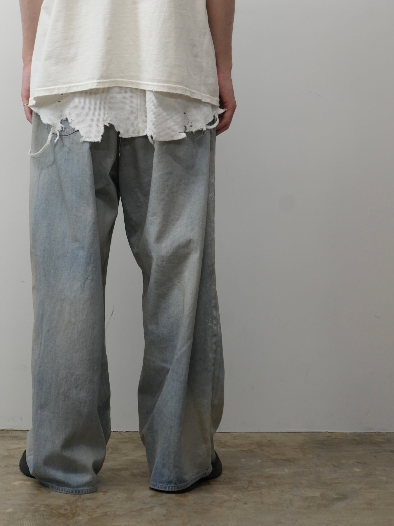 LIGHT OZ WIDE STRAIGHT DENIM PANTS(INDIGO)