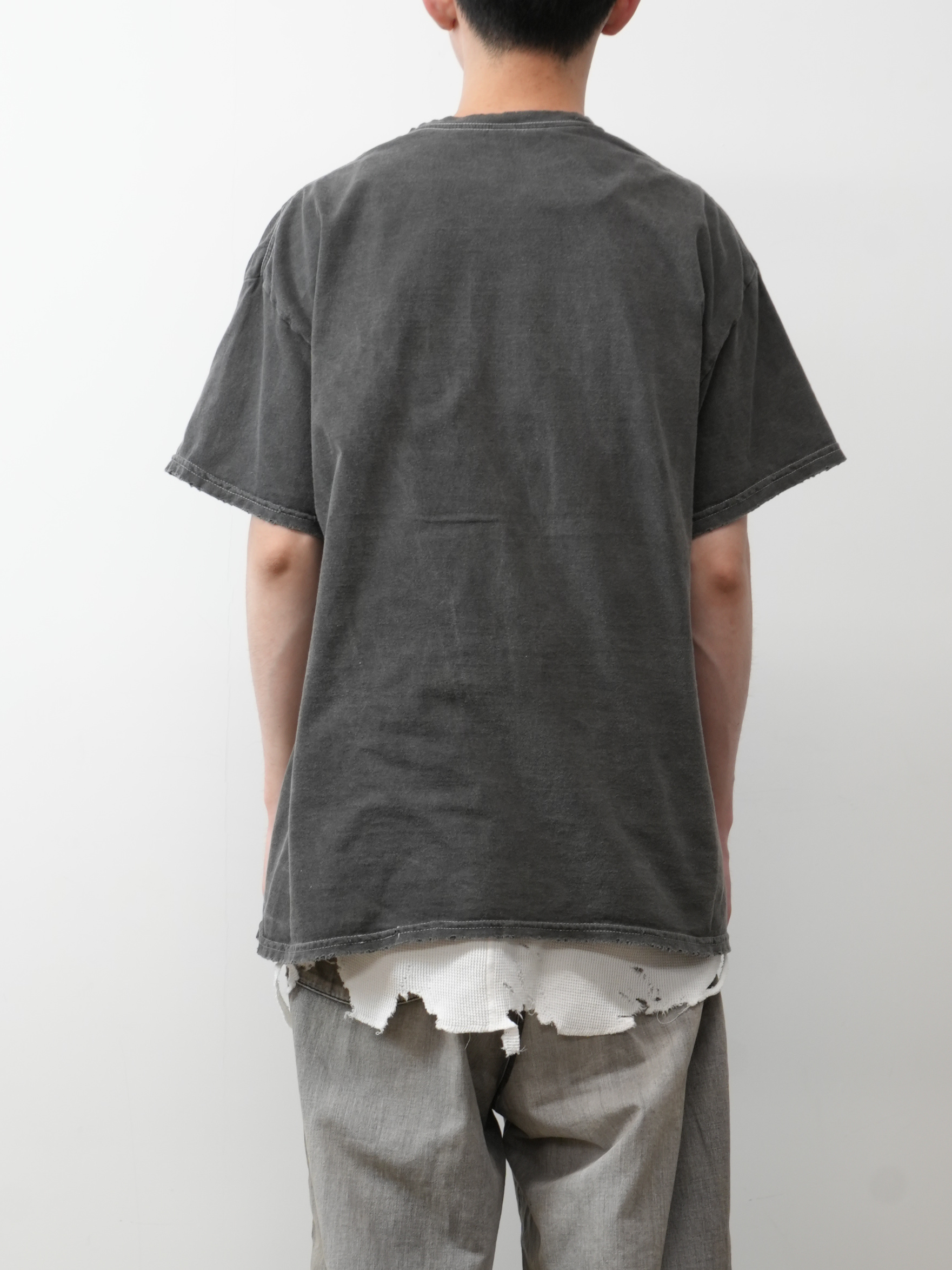 EMBROIDERY DYED T-SHIRT(BLACK)