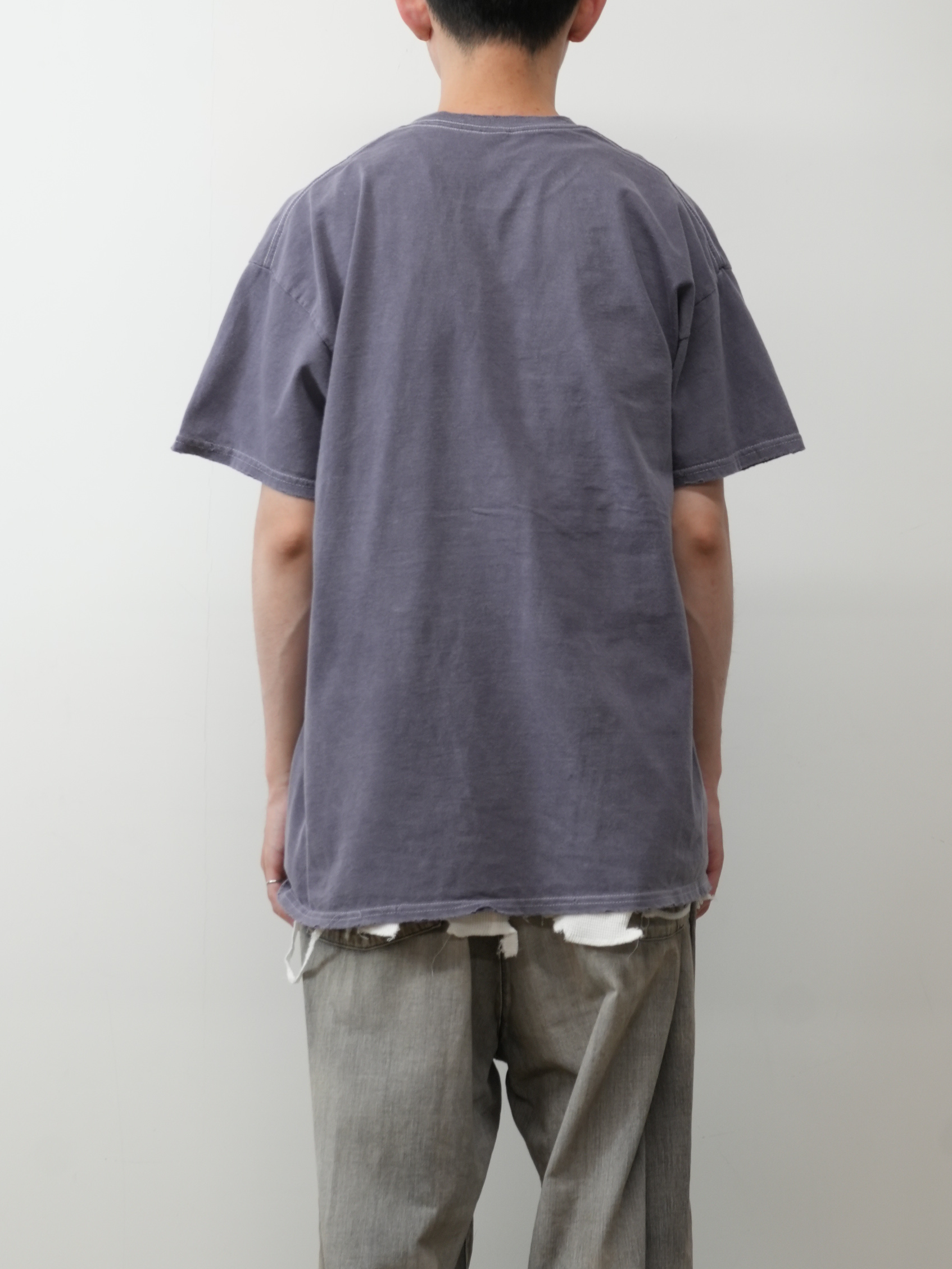 EMBROIDERY DYED T-SHIRT(PURPLE)