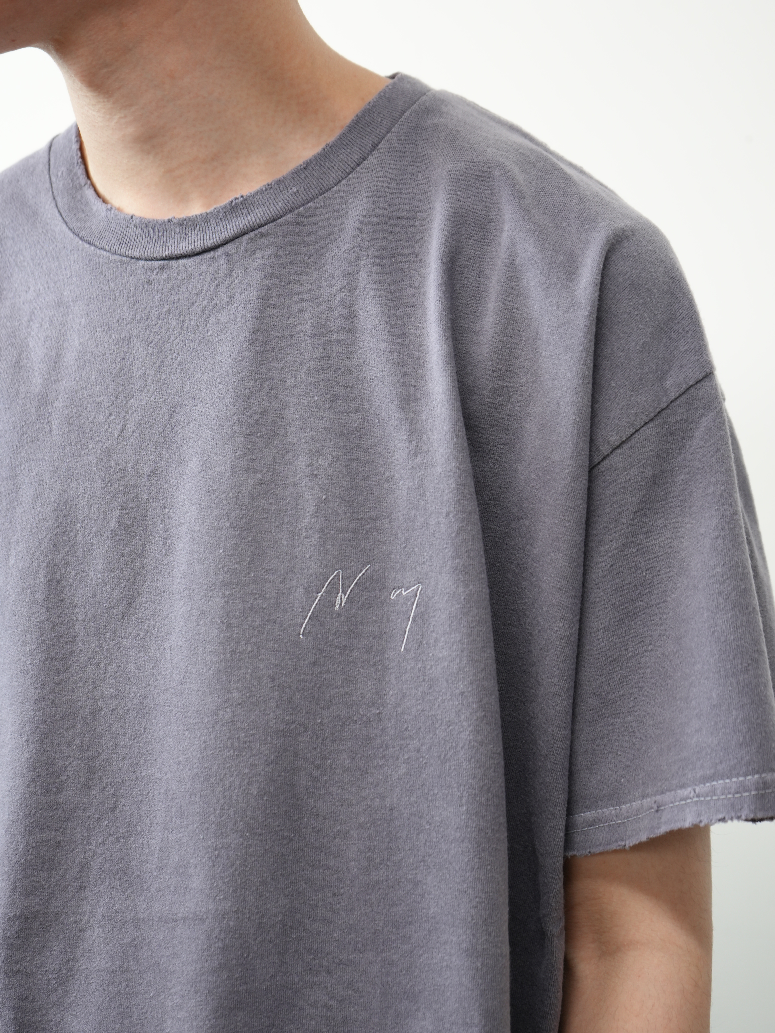 EMBROIDERY DYED T-SHIRT(PURPLE)