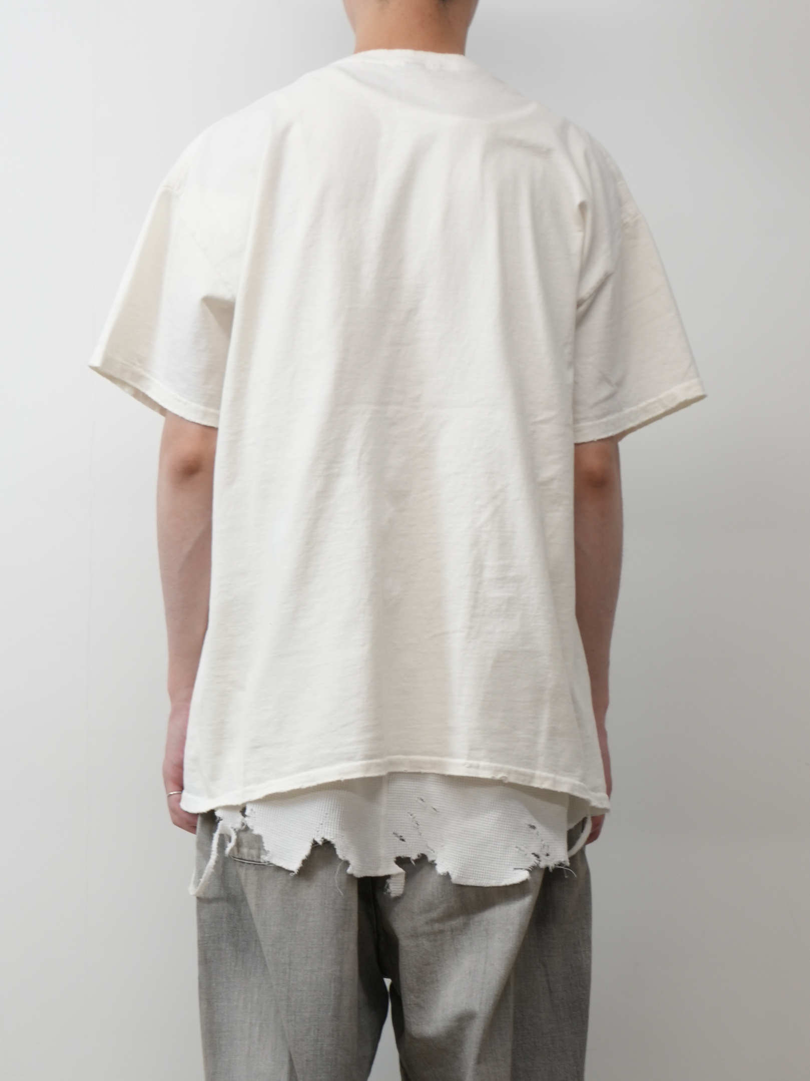 EMBROIDERY DYED T-SHIRT(WHITE)