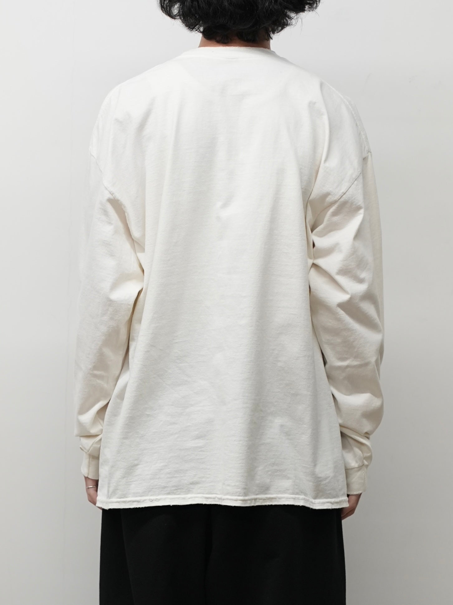 EMBROIDERY DYED LS(WHITE)