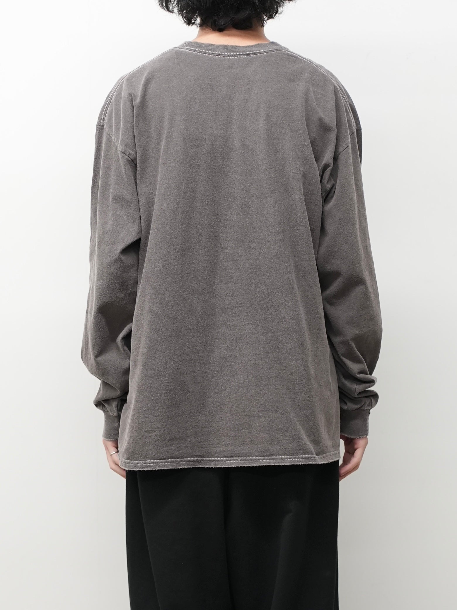 EMBROIDERY DYED LS(BROWN)