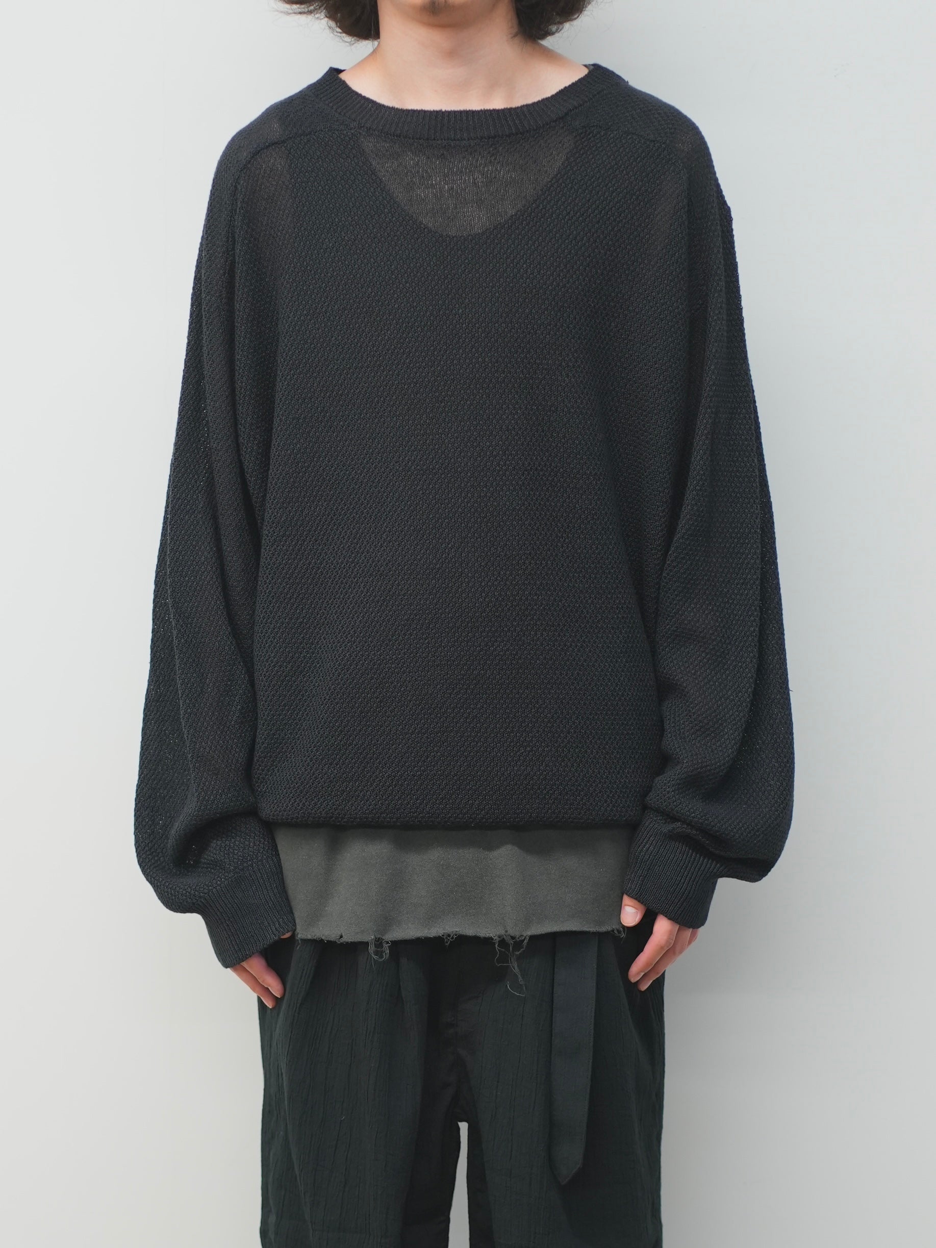 LINEN TUCK IN KNIT(BLACK)