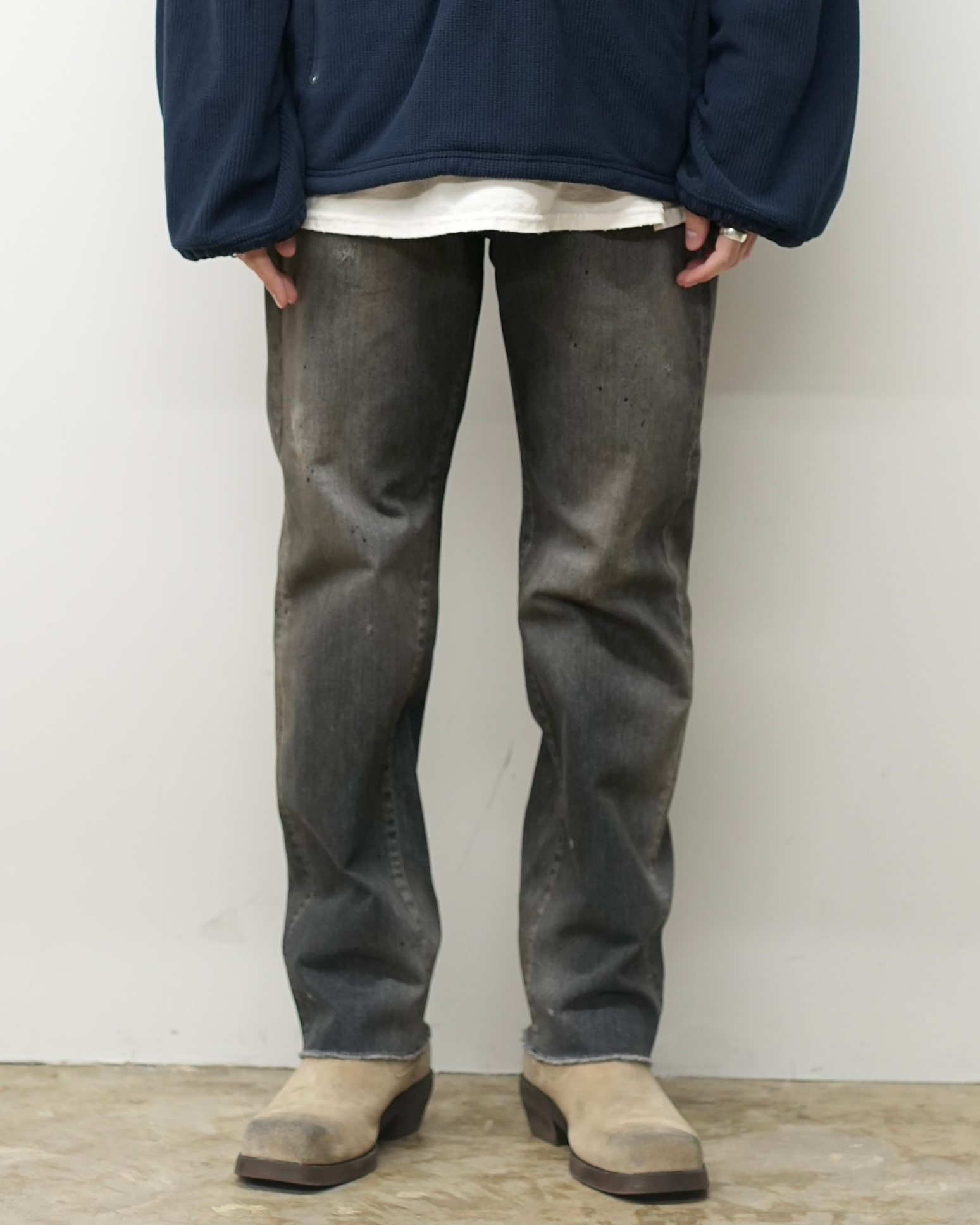 #07 SLIM STRAIGHT 5P DENIM PANTS(BLACK)