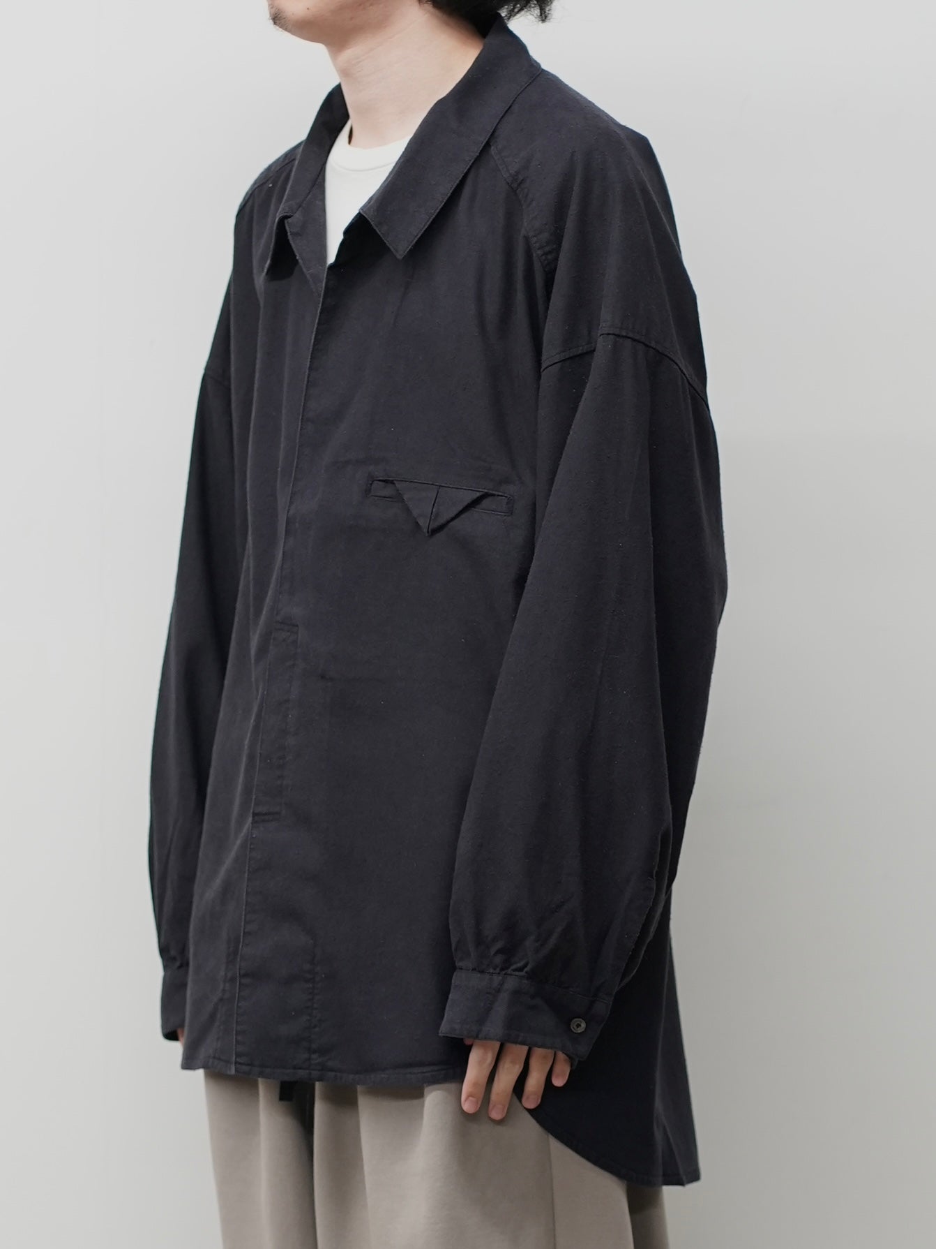 SILK NEP LONG SHIRT(BLACK)