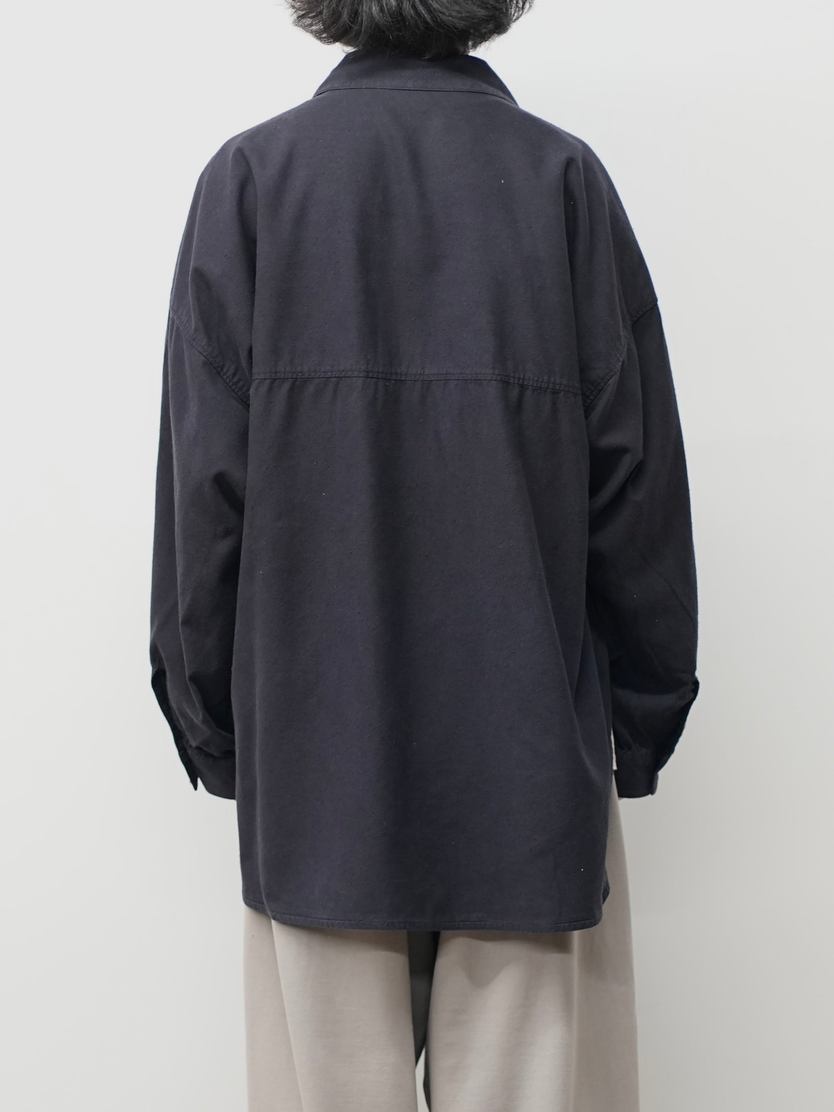 SILK NEP LONG SHIRT(BLACK)