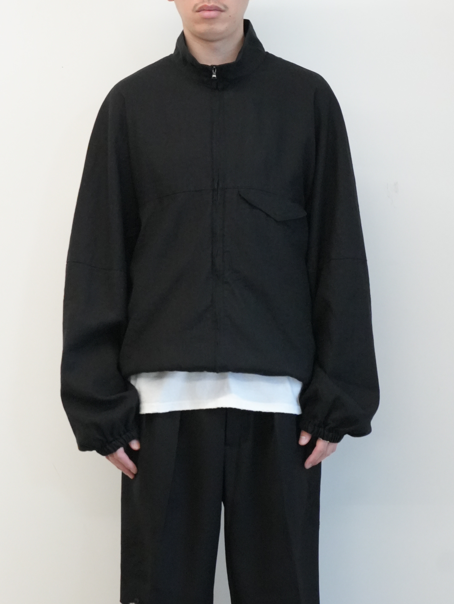 SILK NEP KIMONO BLOUSON(BLACK)