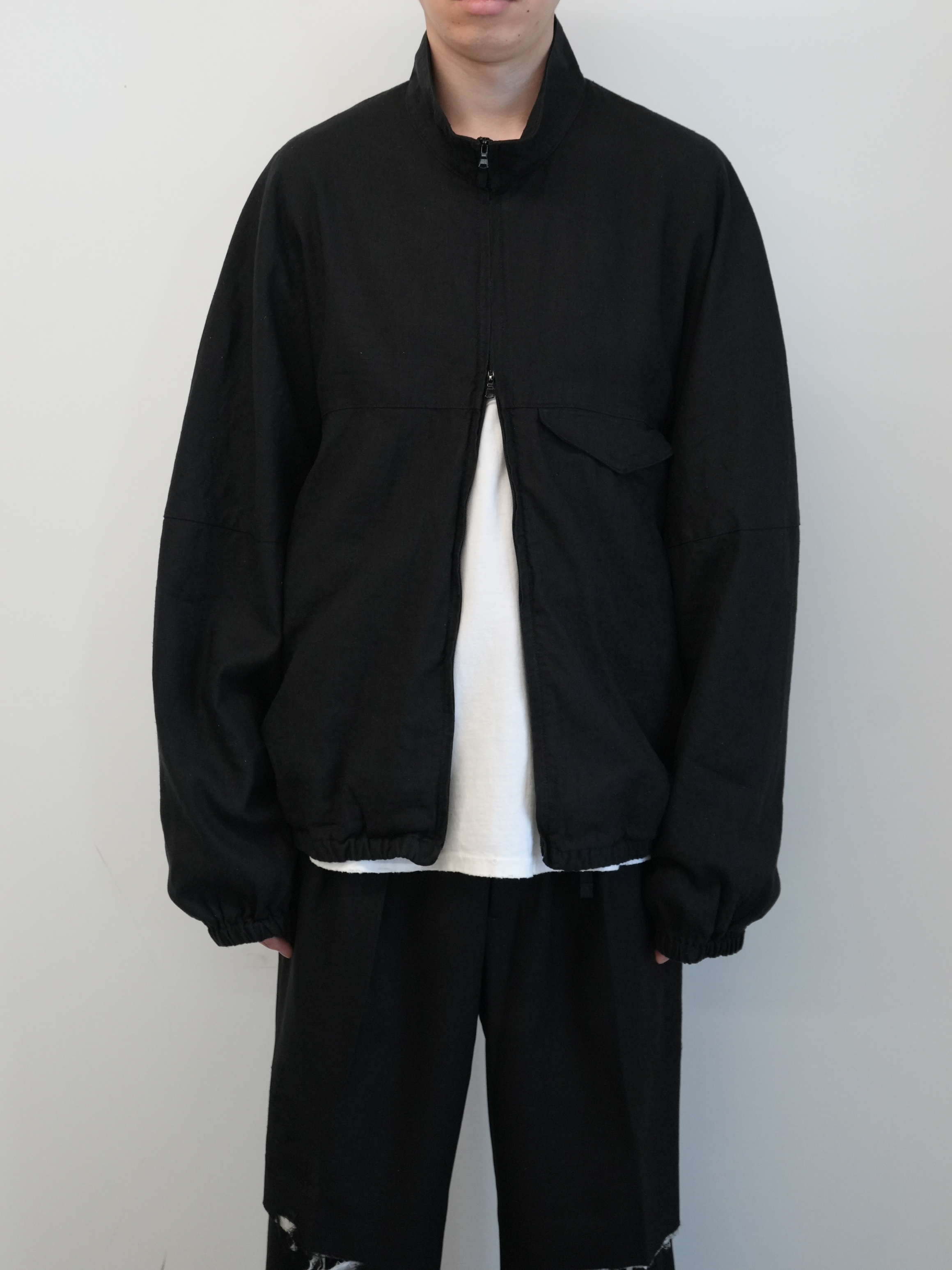 SILK NEP KIMONO BLOUSON(BLACK)
