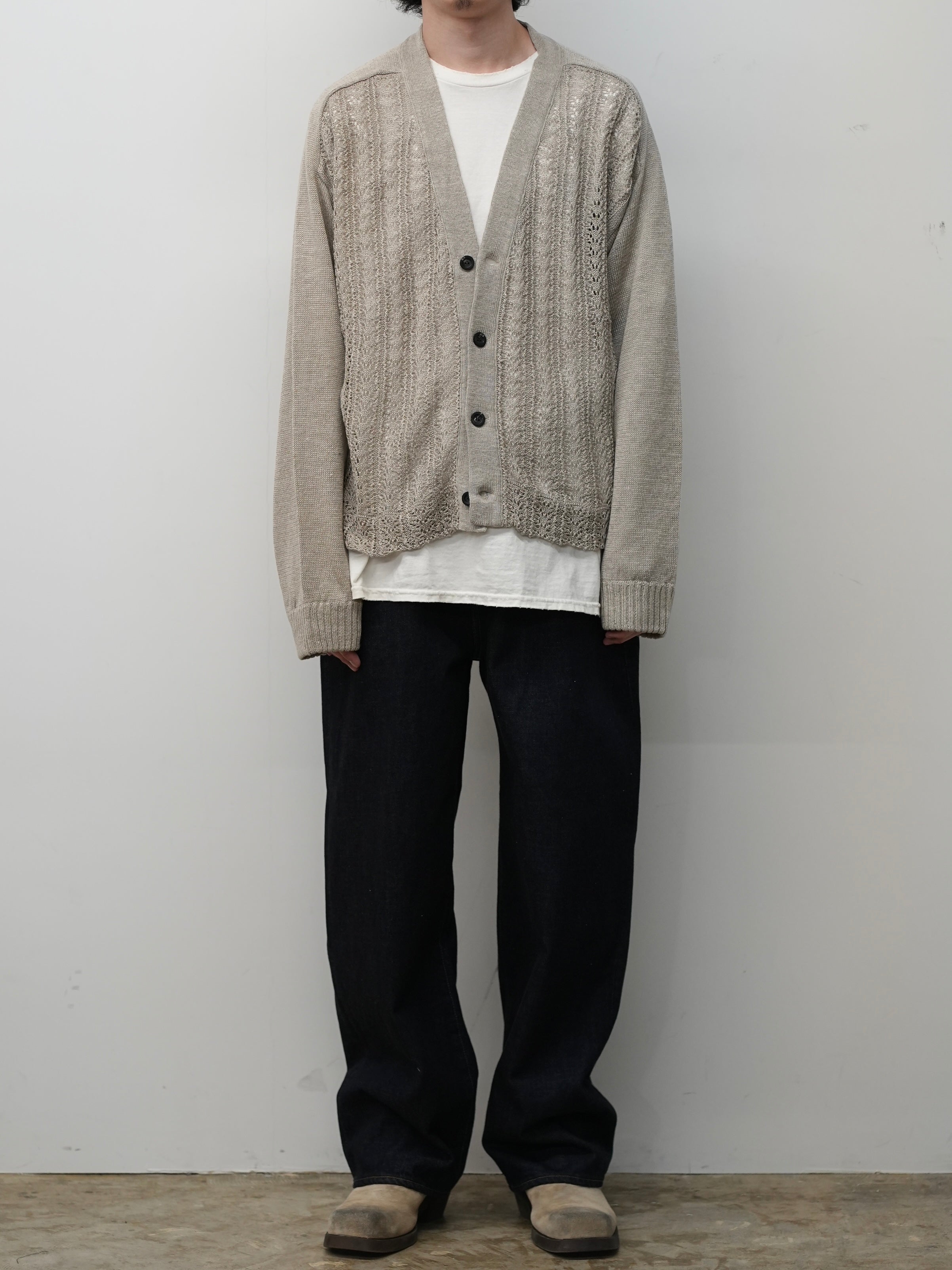 LACED KNIT CARDIGAN(BEIGE)