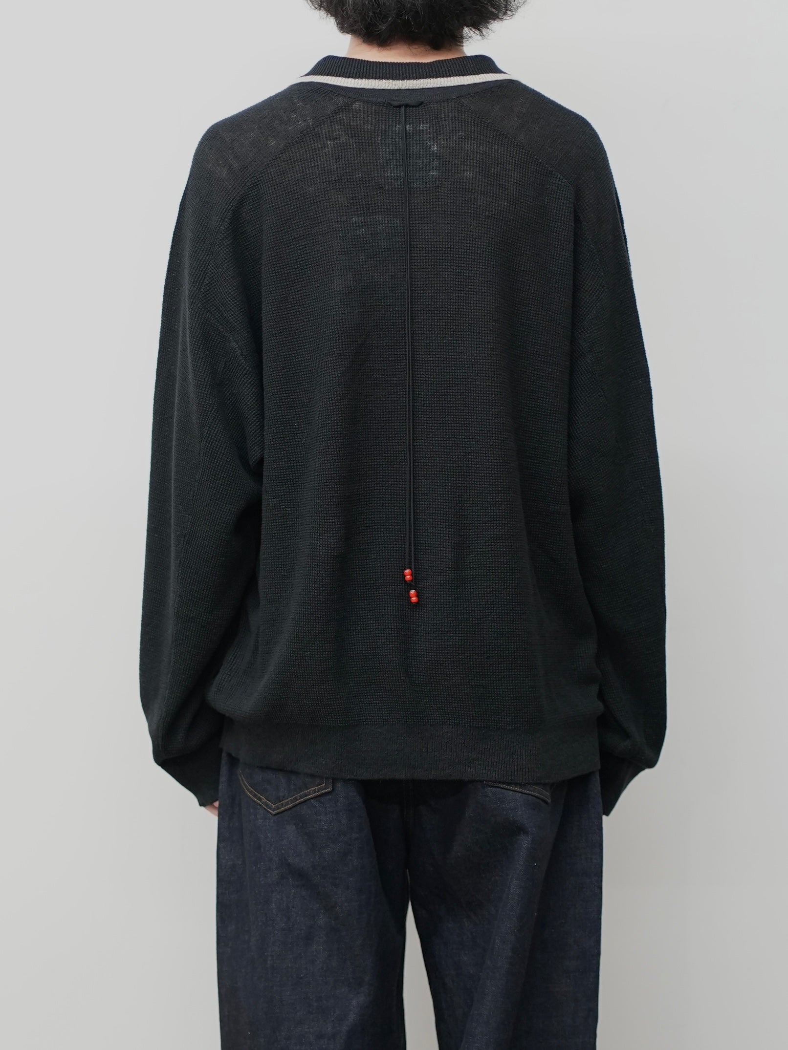 CONTRAST COLLAR KNIT(BLACK)