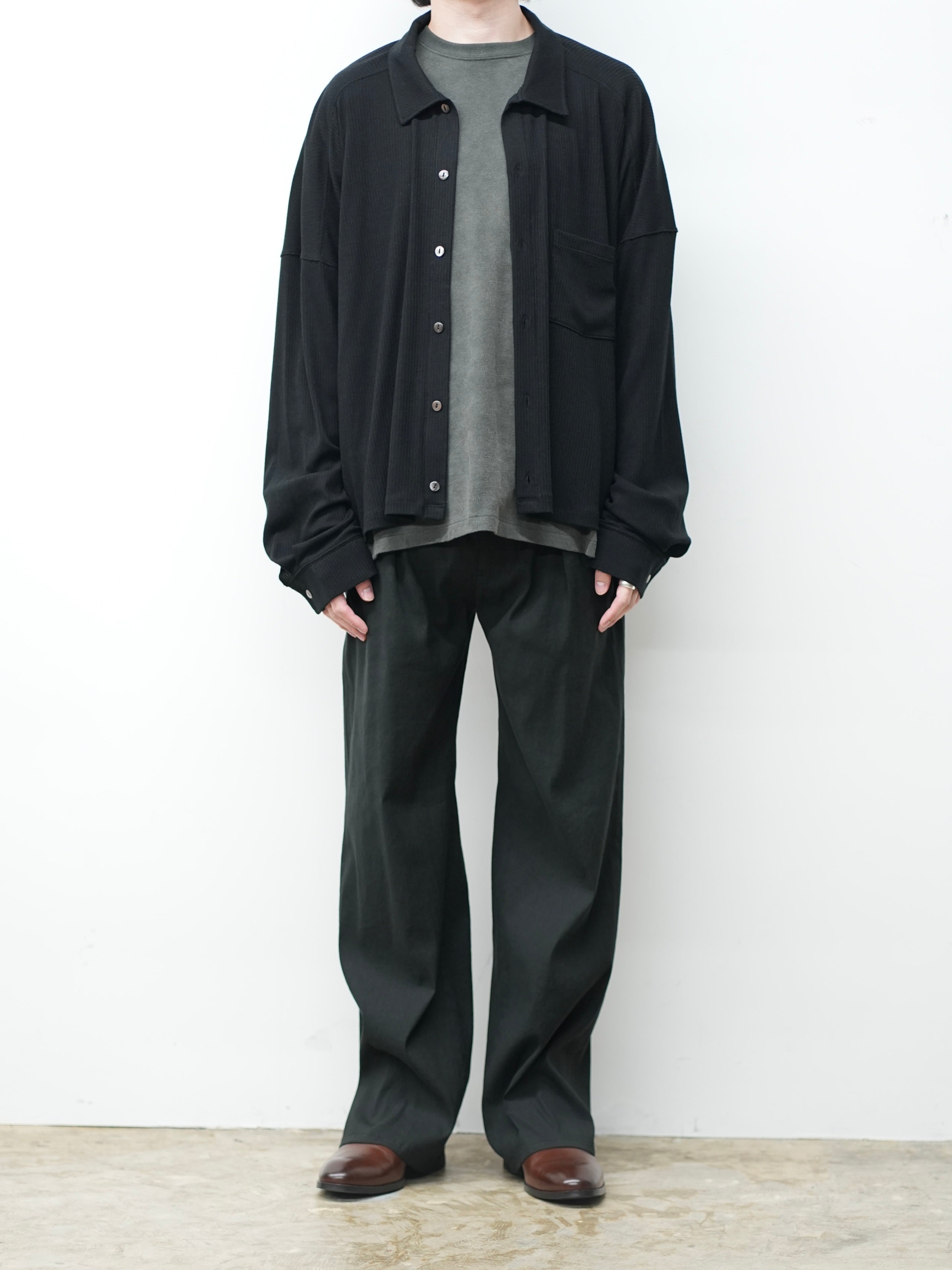 L/R SHOE CUT SLACKS(BLACK)