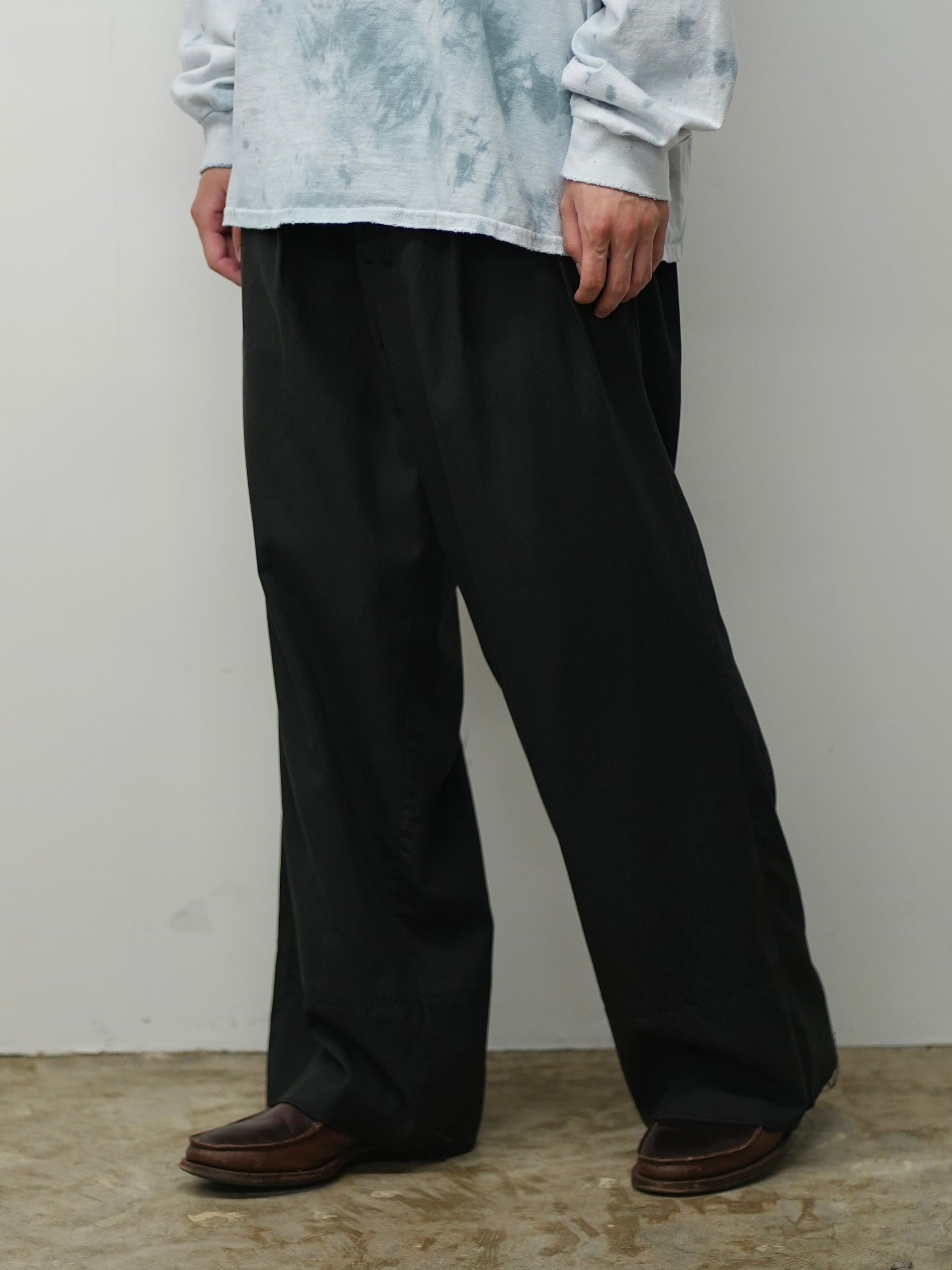 L/C TUCK EASY PANTS(BLACK)