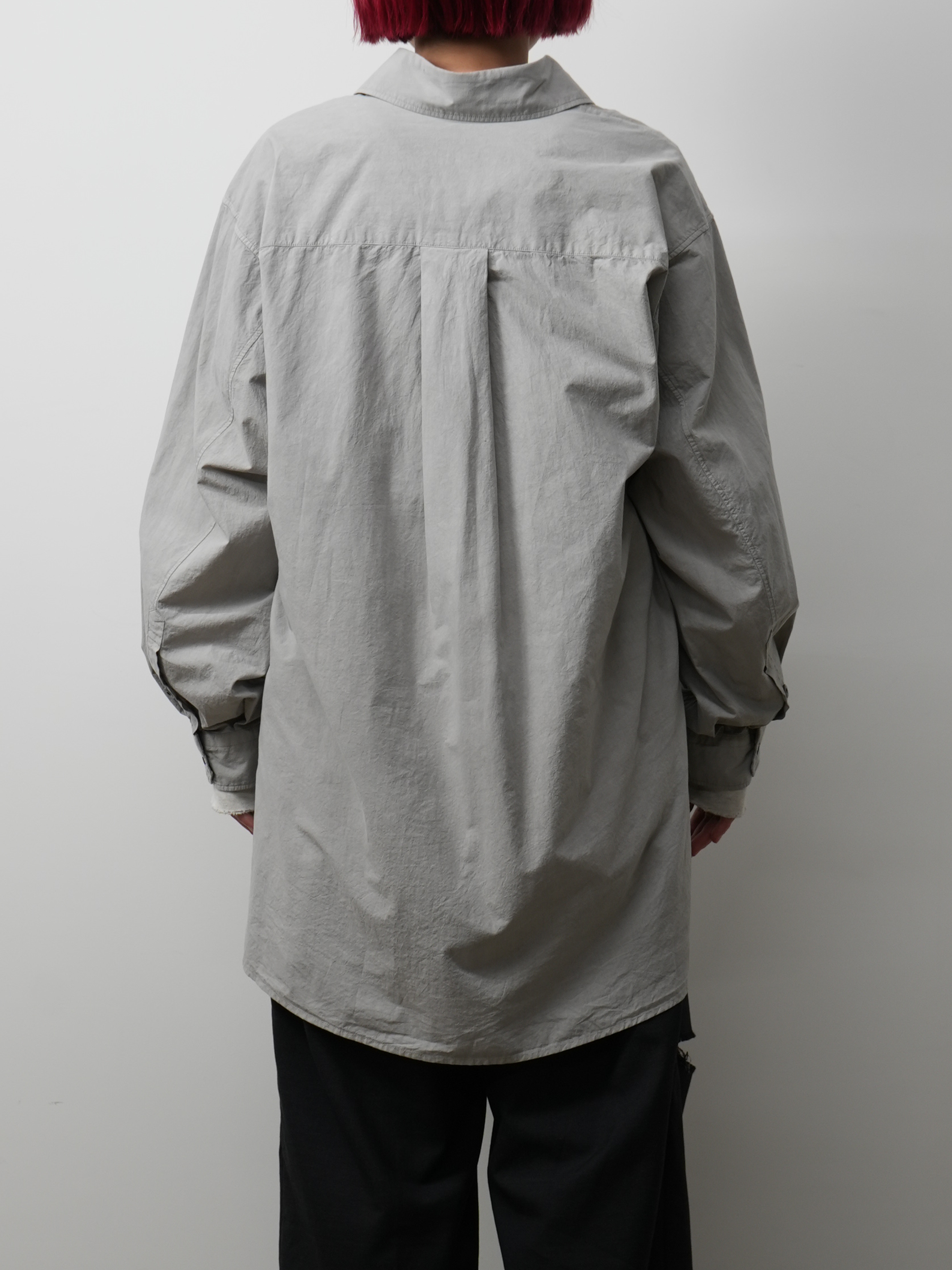 DYED SHRINK OVER SHIRT(BLACK)