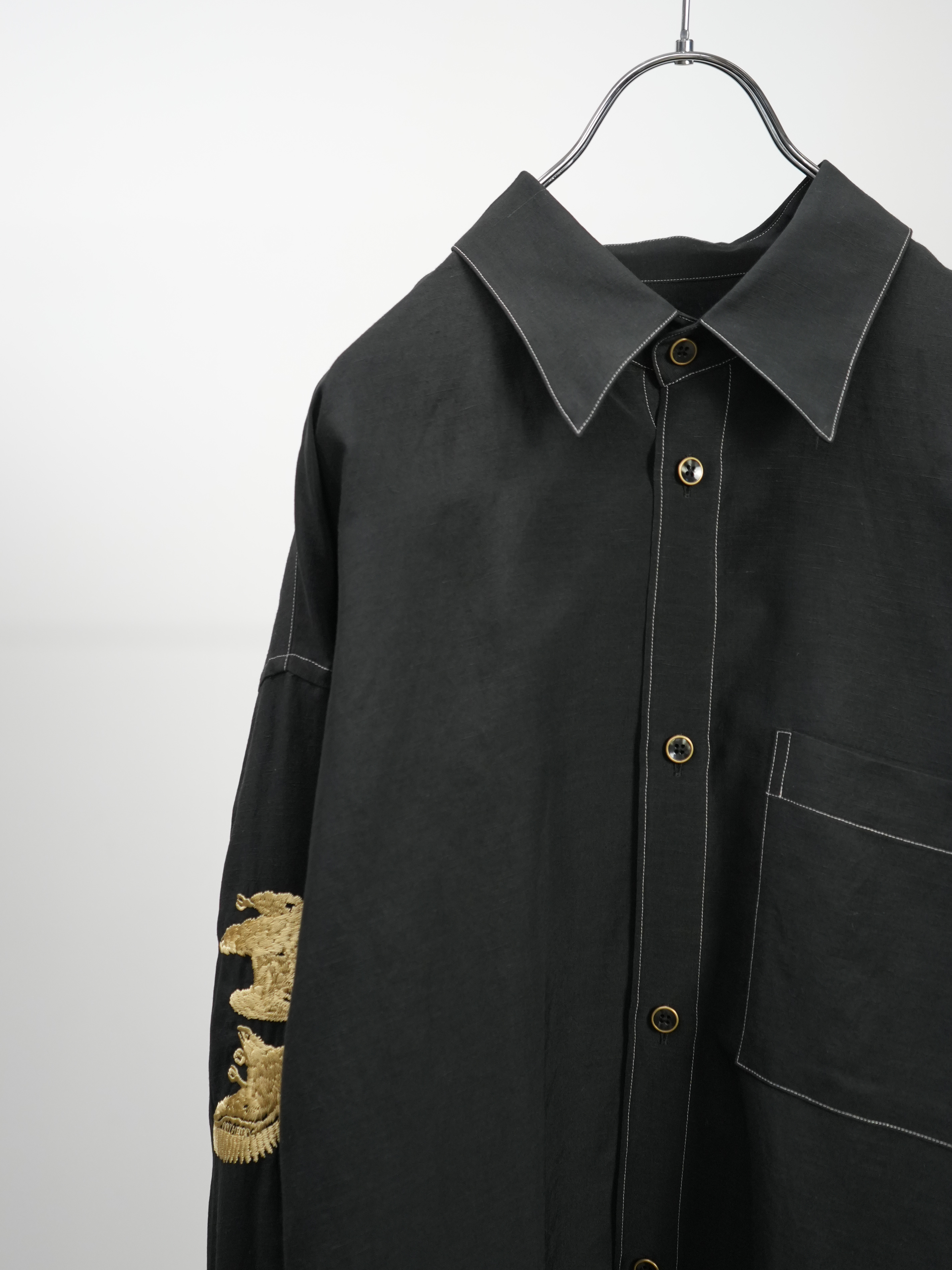 VISCOSE LINEN WASHER EMBROIDERY SHIRTS