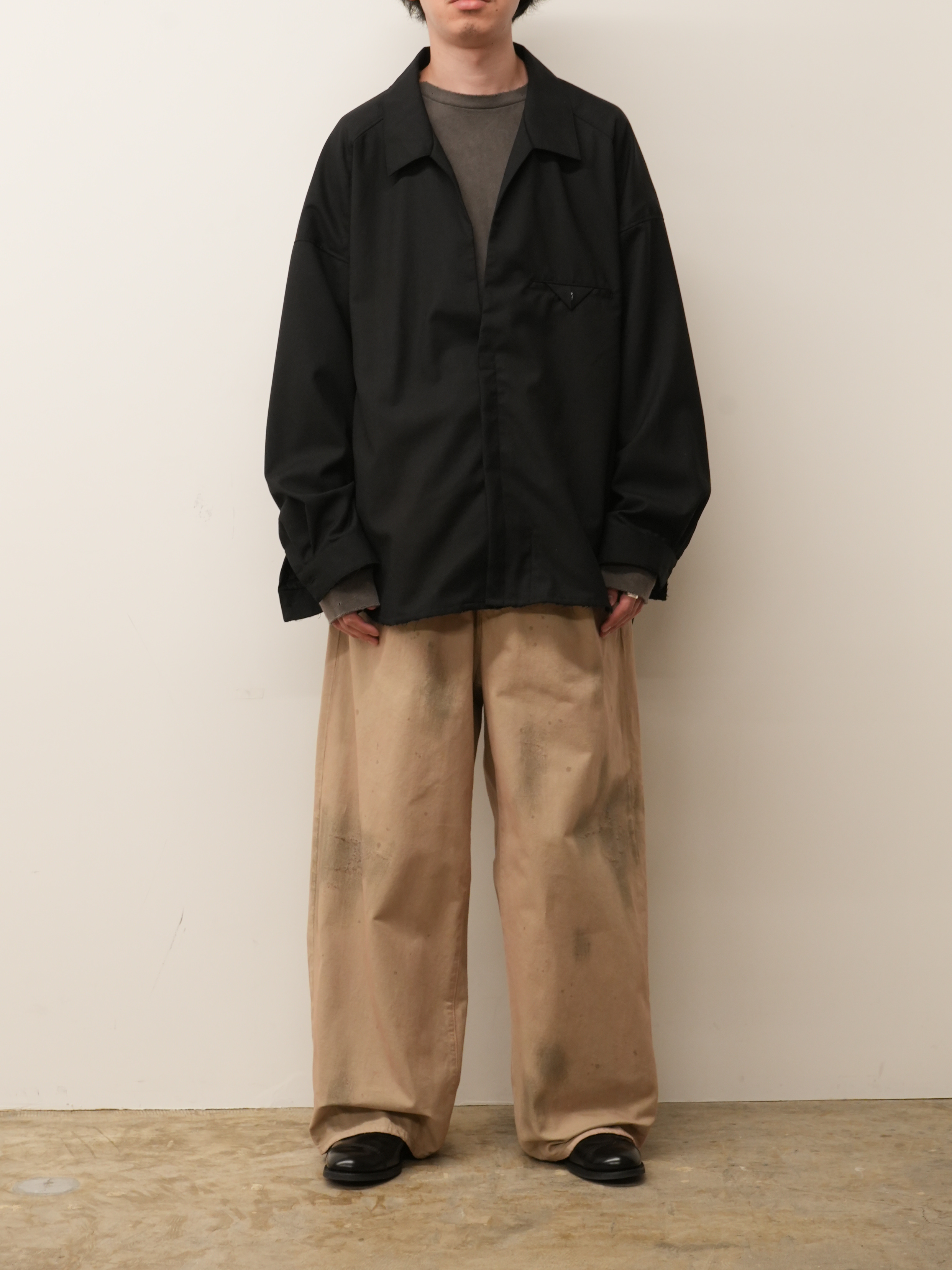 DENIM WIDE SLACKS(SAND)