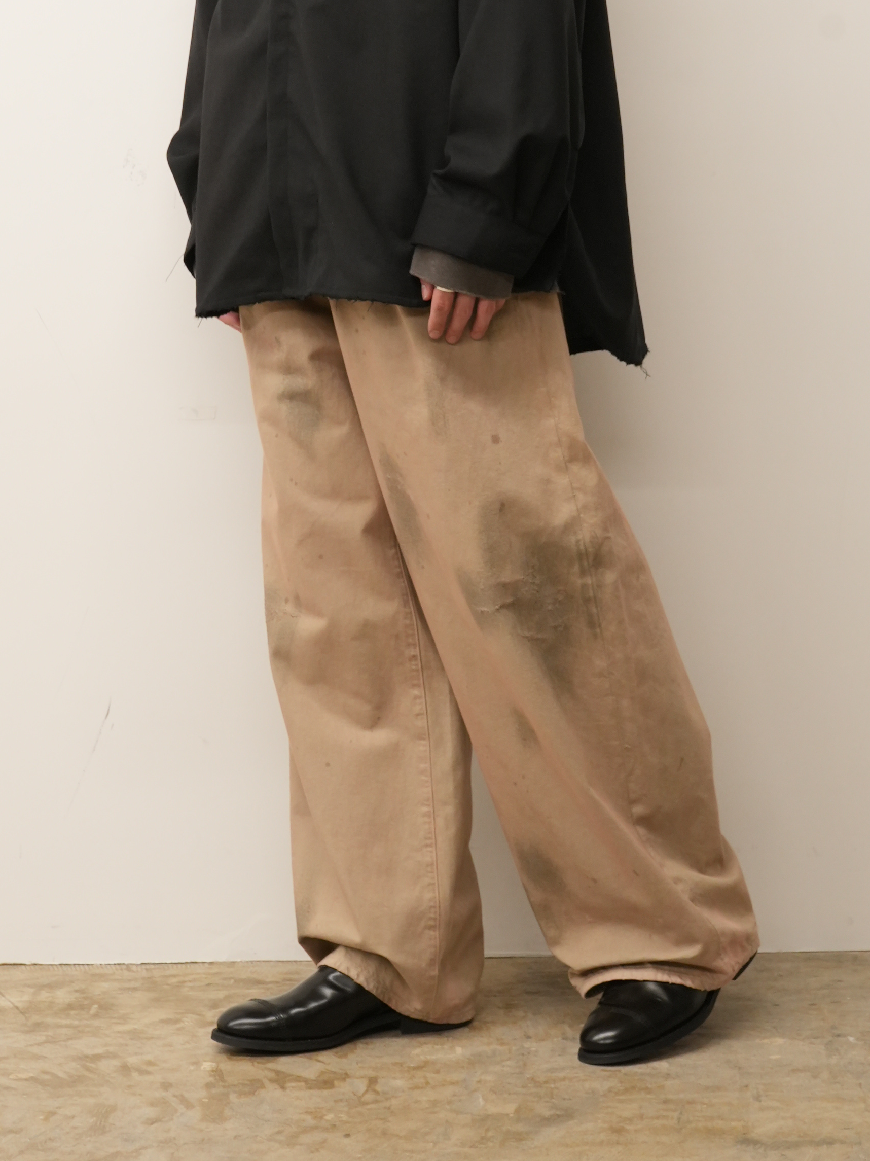 DENIM WIDE SLACKS(SAND)