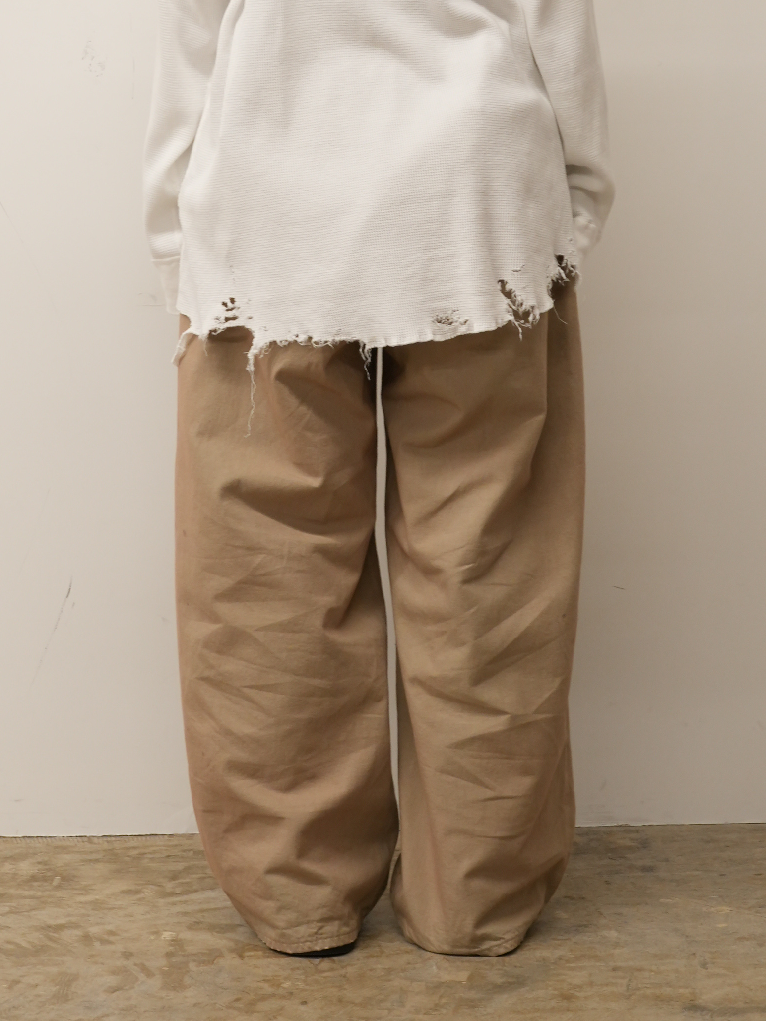 DENIM WIDE SLACKS(SAND)