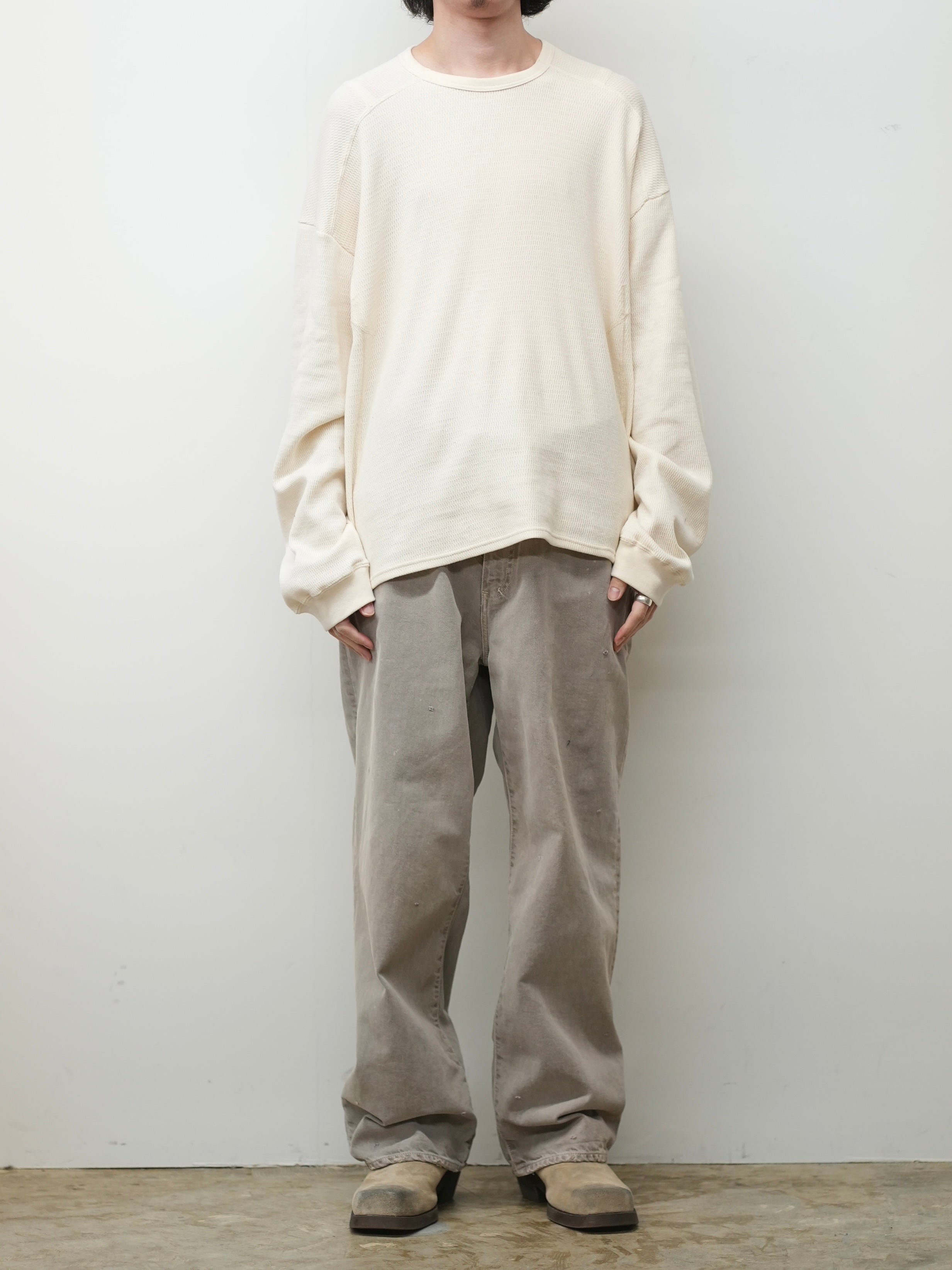 AGING MIDDLE STRAIGHT 5P DENIM PANTS(GRAY)