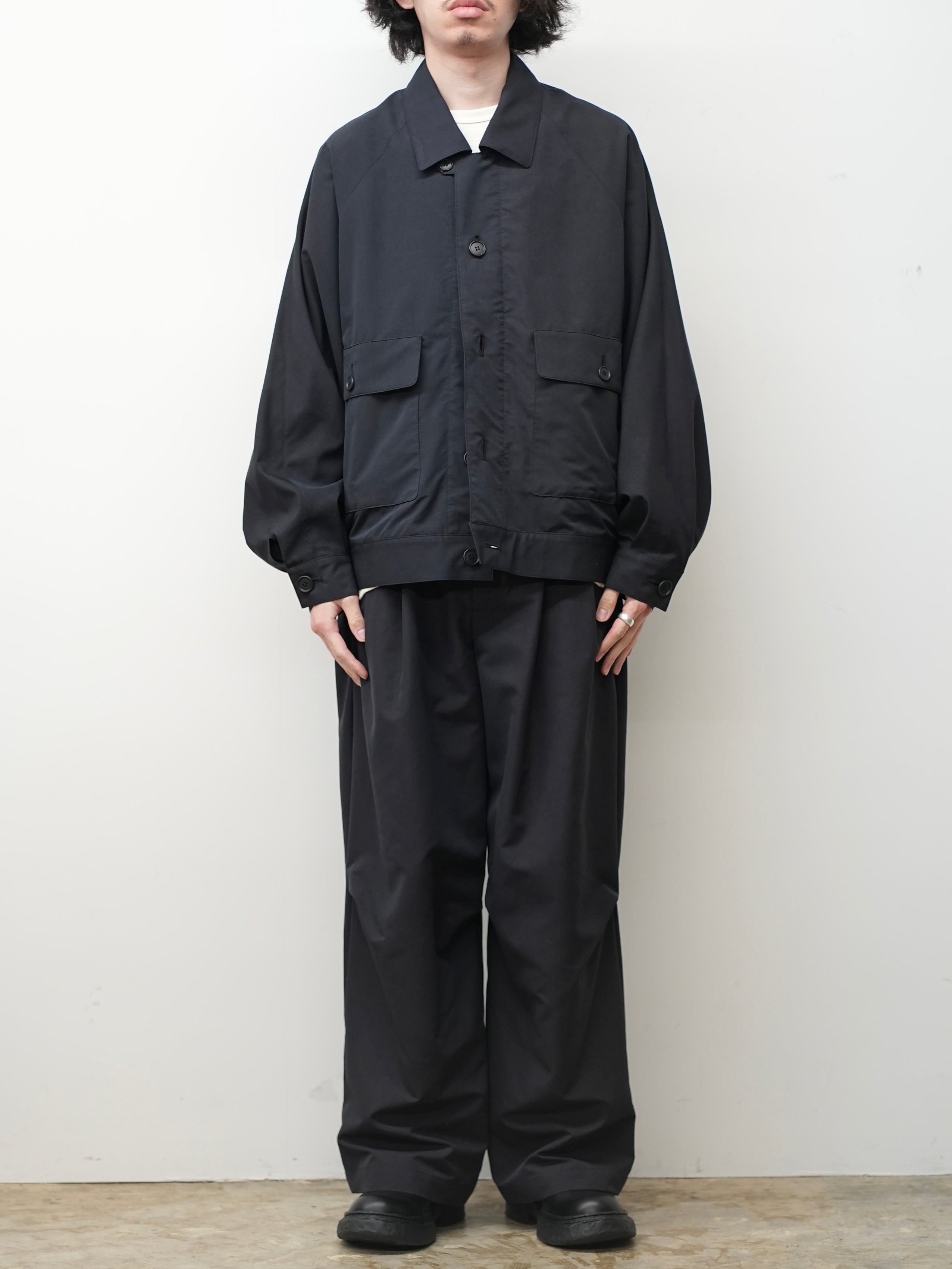 SMOOTH TAFTA DRAPE TUCK PANTS(BLACK)