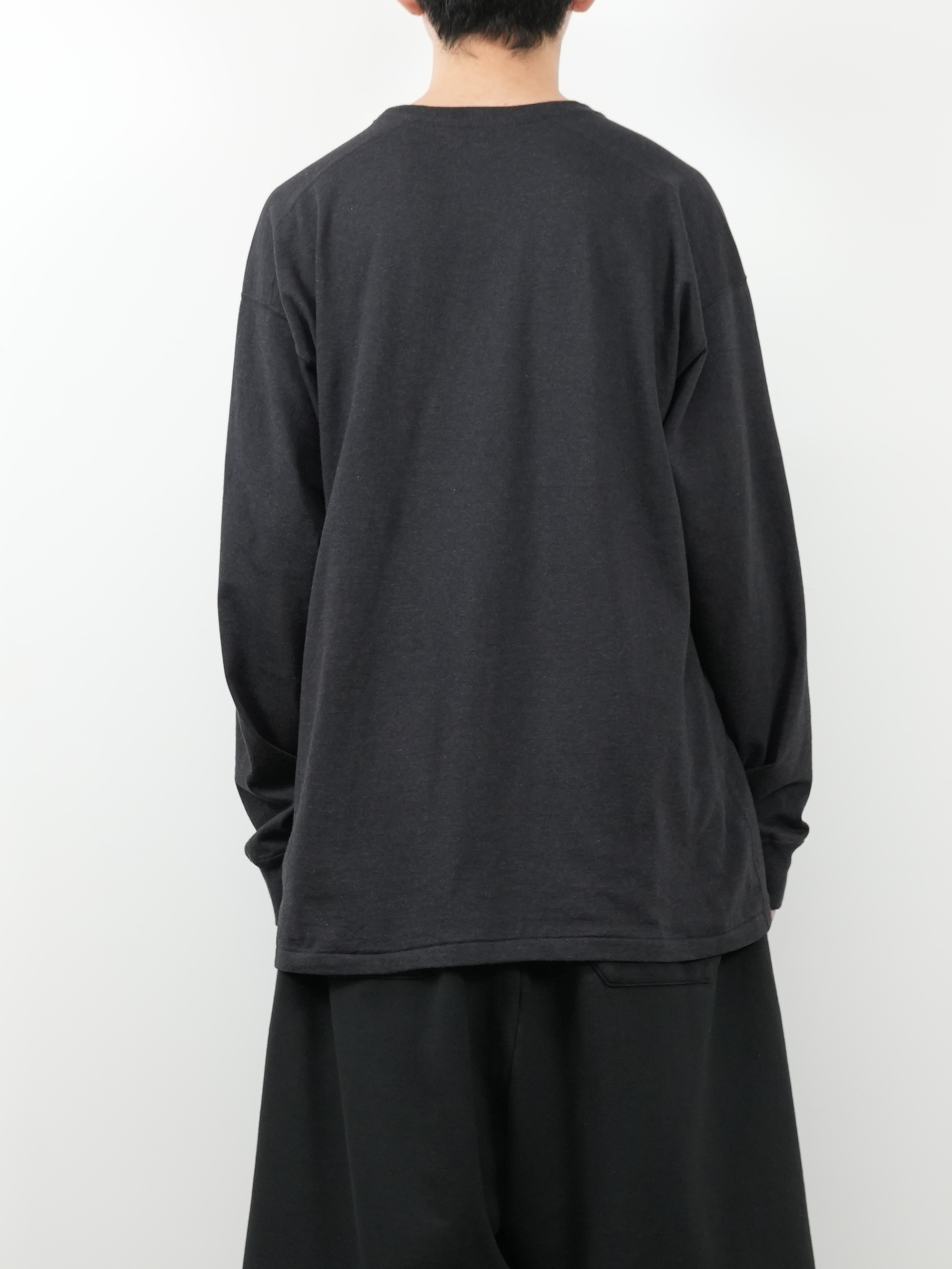 UNEVENNESS LS T-SHIRT(HEATHER BLACK)