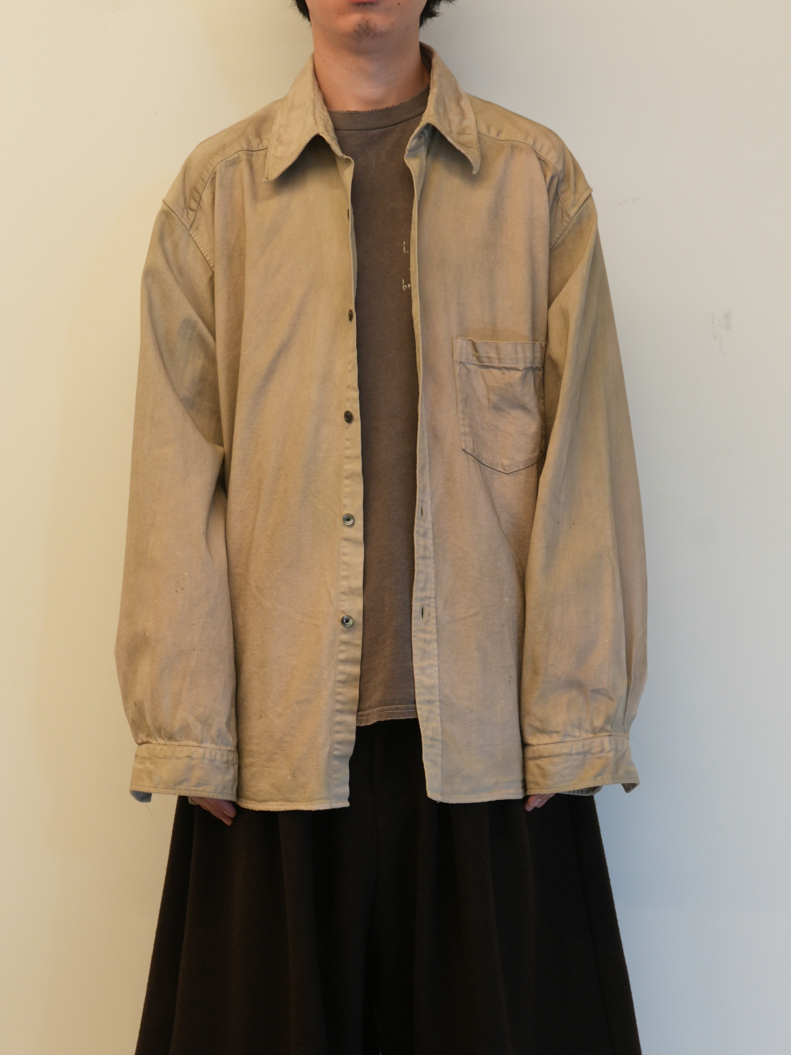 DENIM DRESS SHIRT(SAND)
