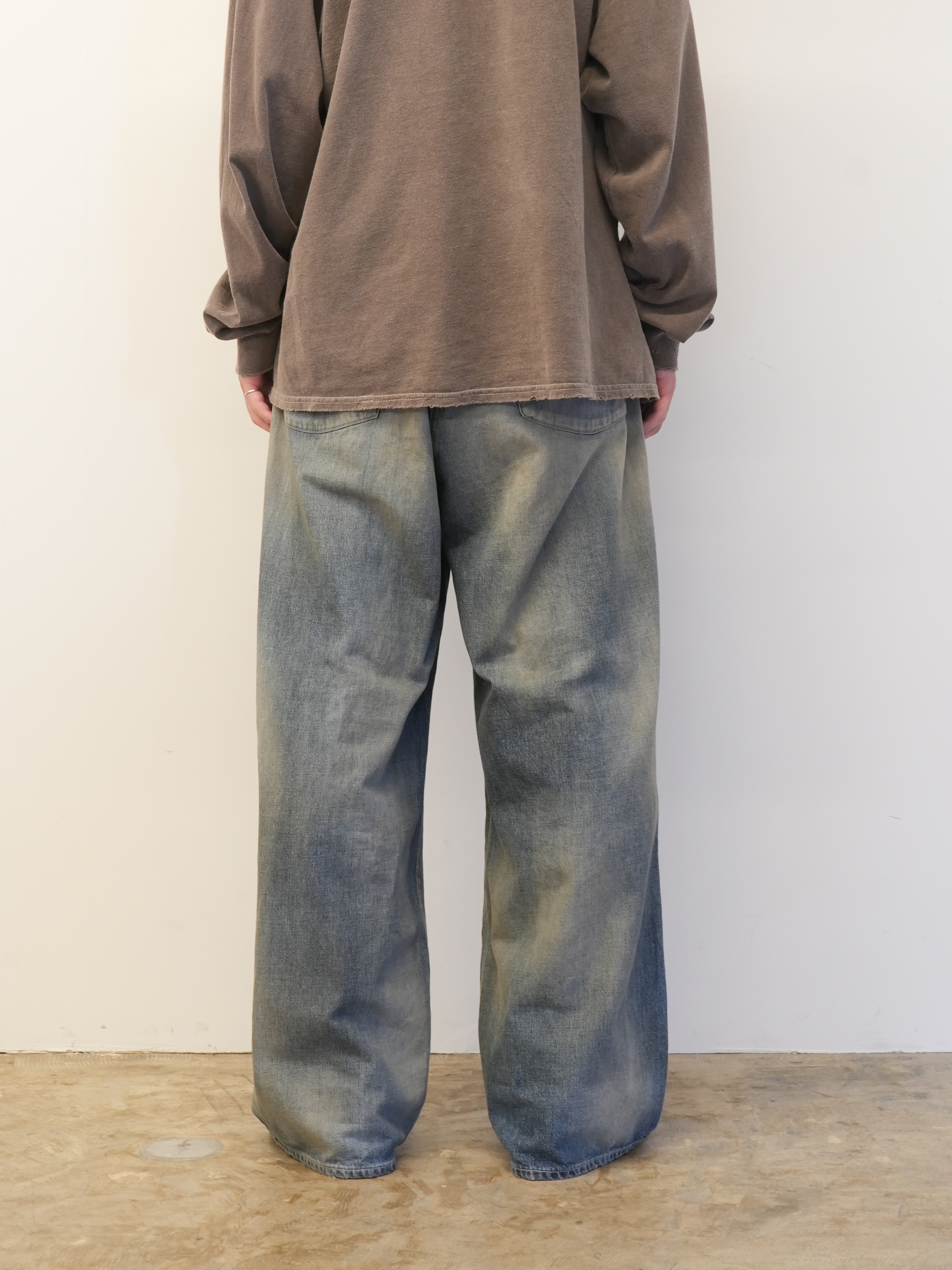 DENIM WIDE SLACKS(INDIGO)