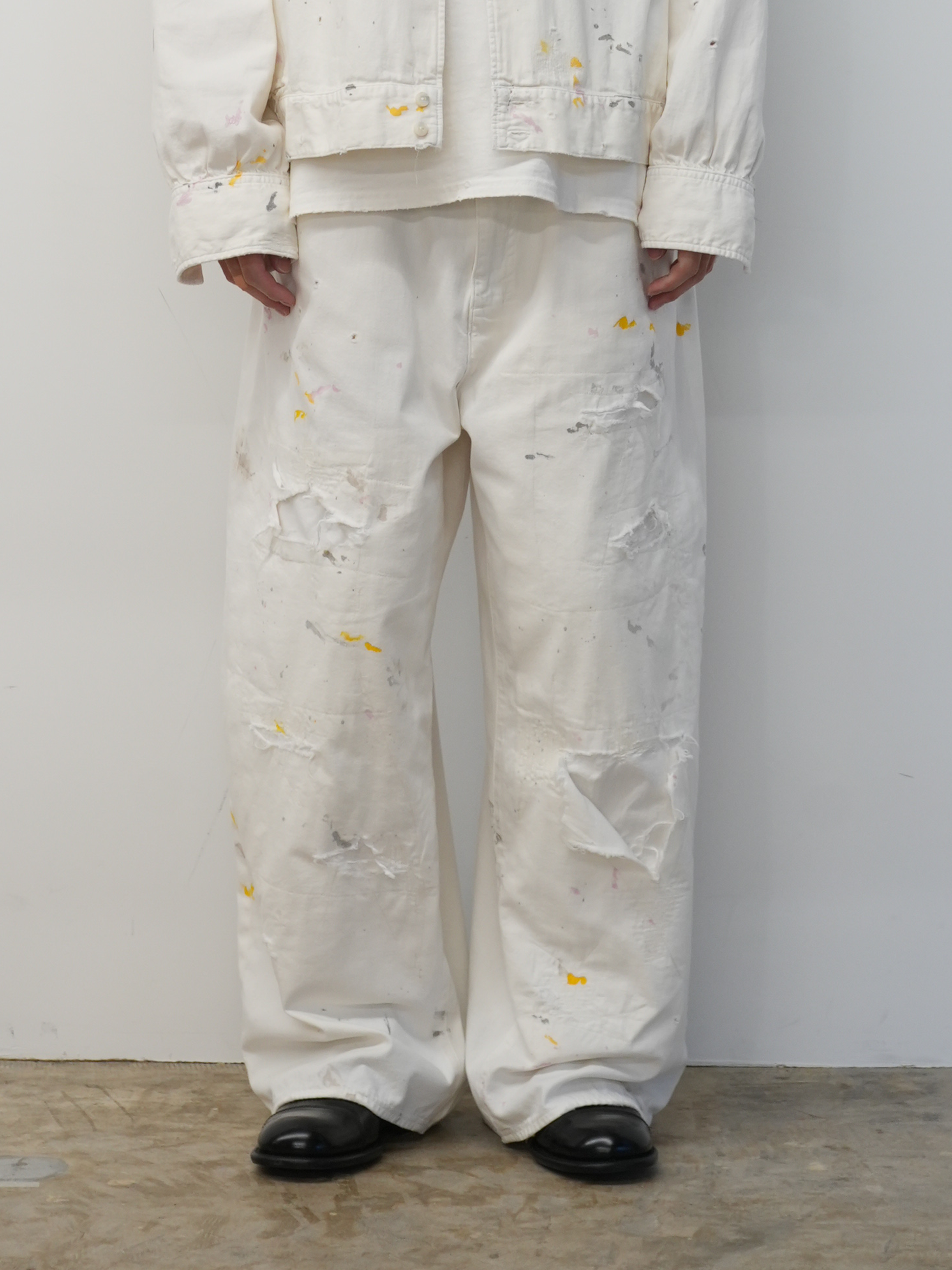 【ANCELLM/exclusive】PAINTED LIGHT OZ REPAIR DENIM PANTS