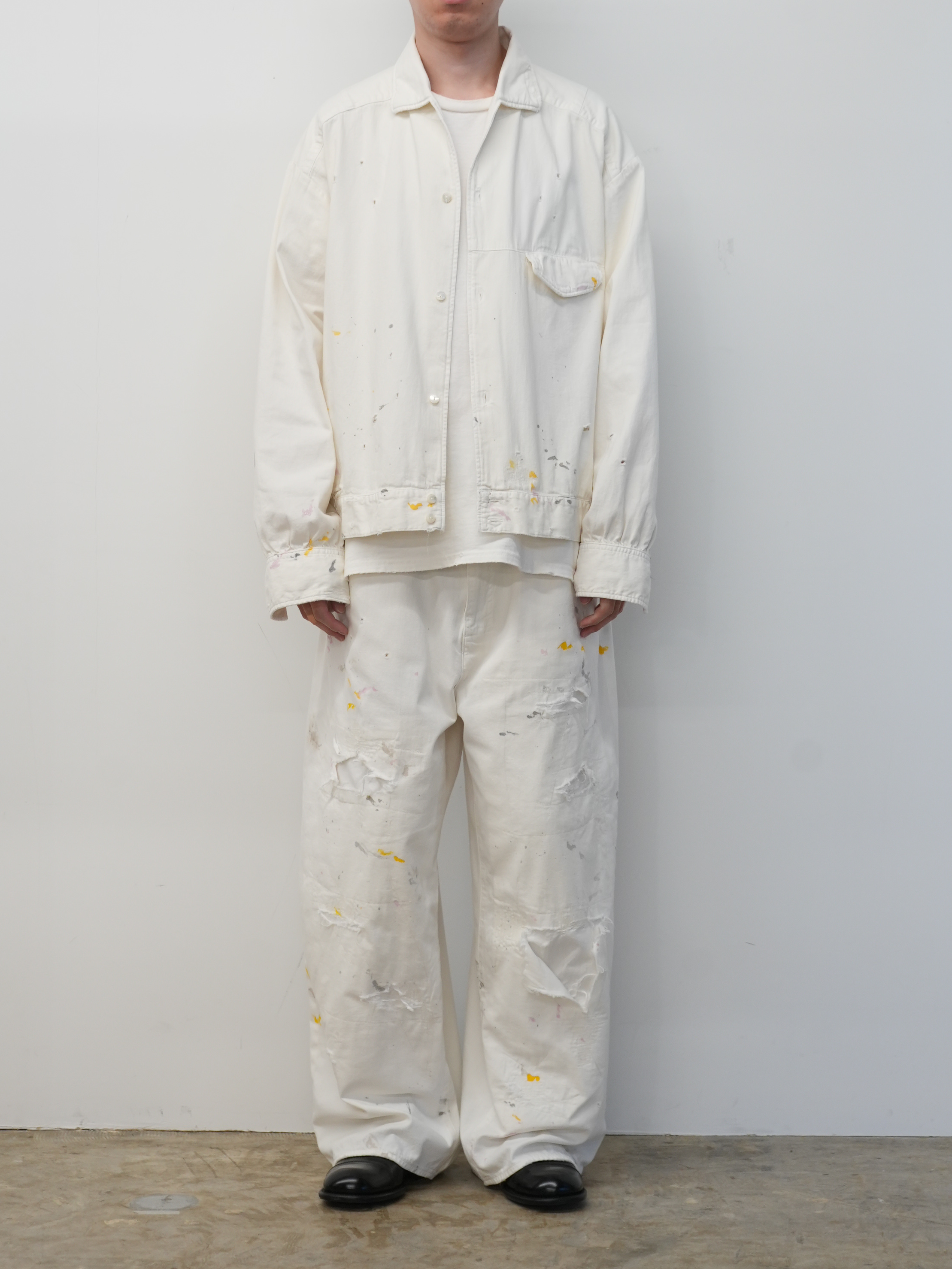 【ANCELLM/exclusive】PAINTED LIGHT OZ REPAIR DENIM PANTS