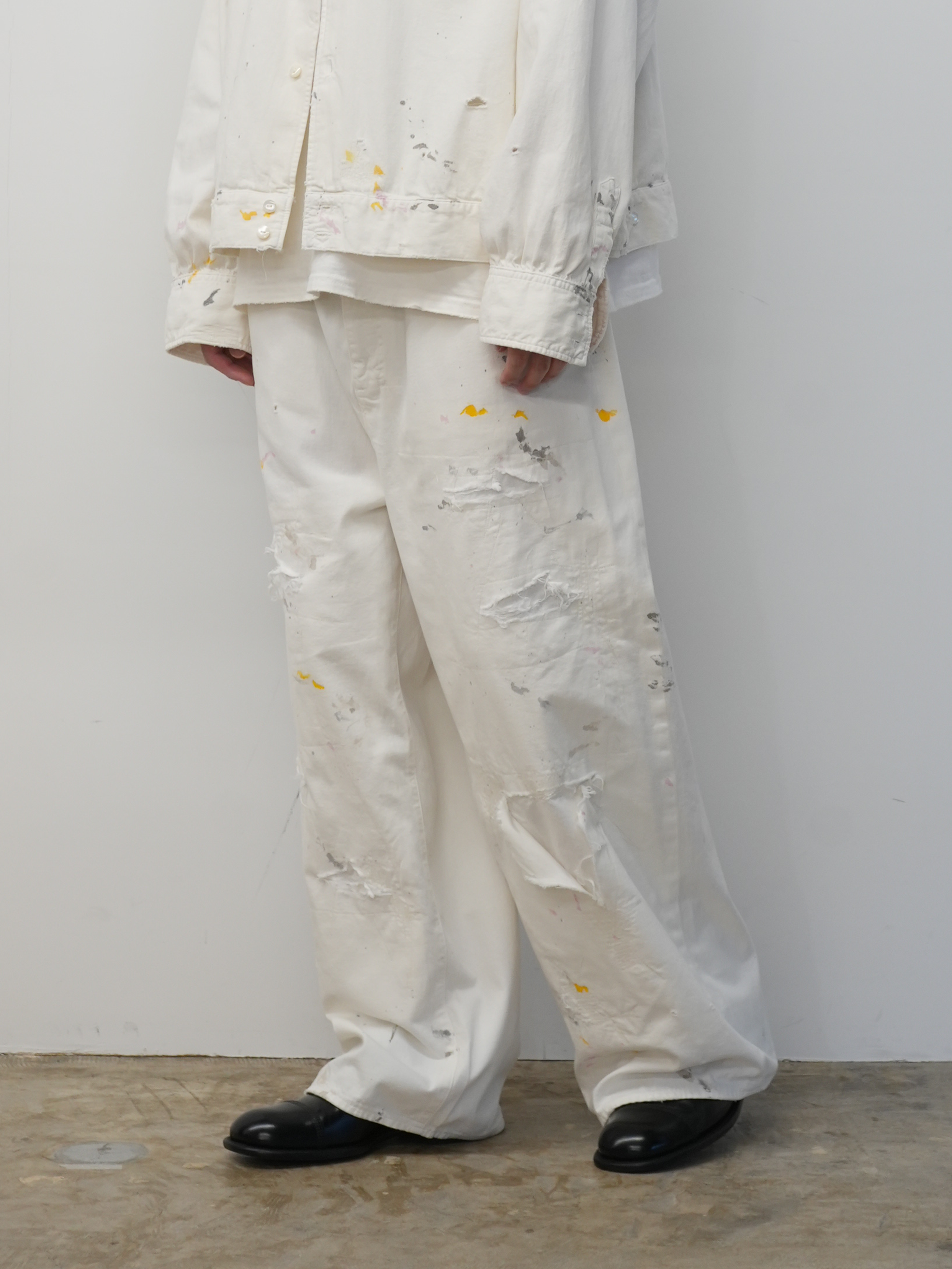 【ANCELLM/exclusive】PAINTED LIGHT OZ REPAIR DENIM PANTS