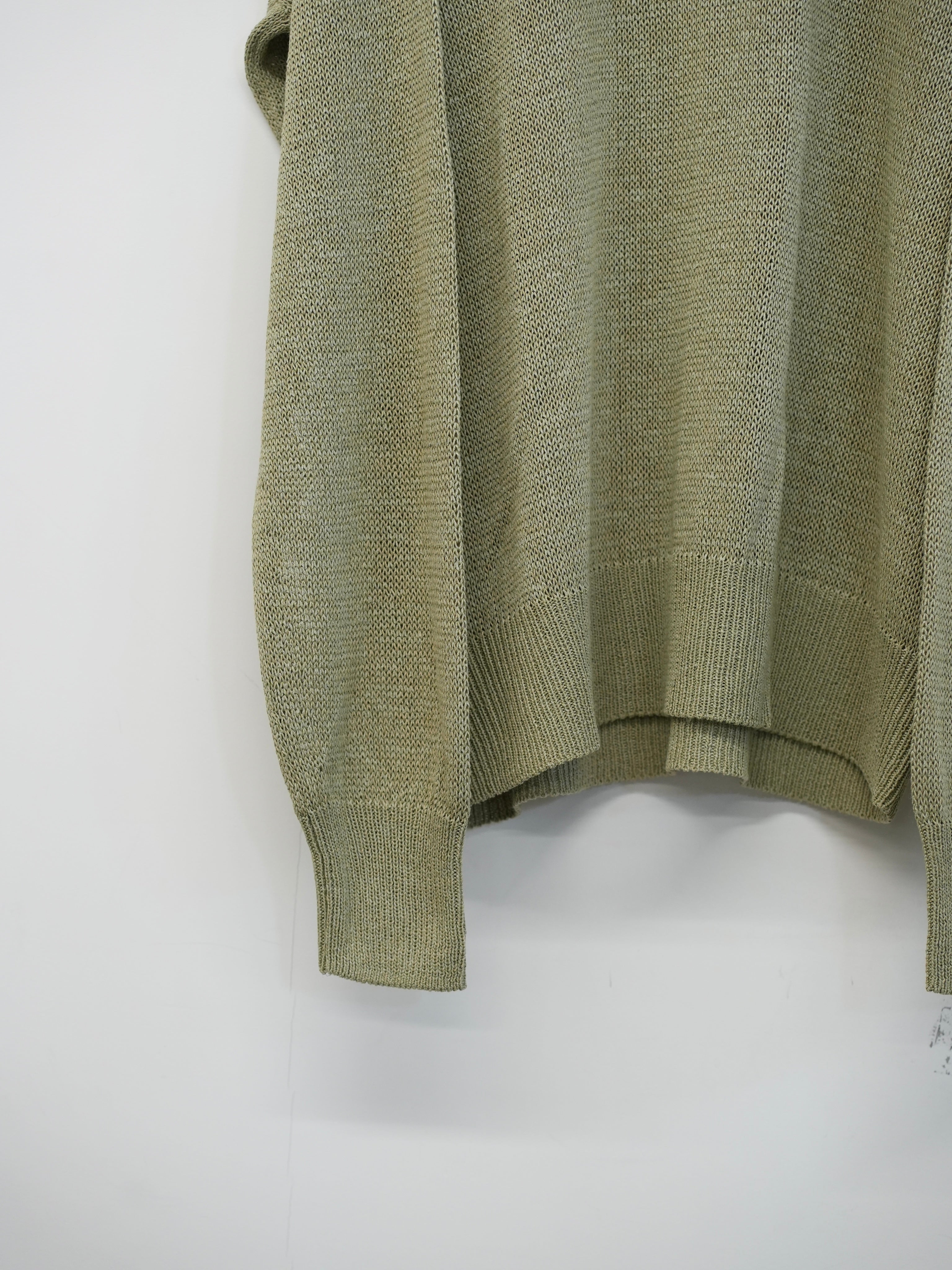 WASHI PAPER POLO SWEATER(Light khaki)