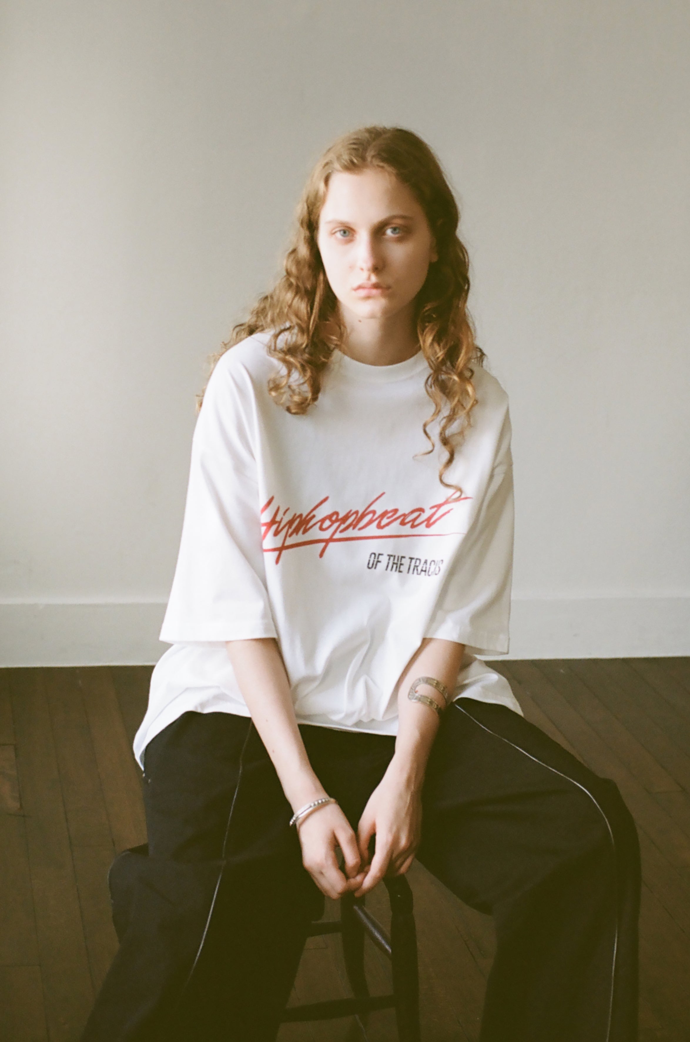 BLACK LEATHER RIVET DENIM