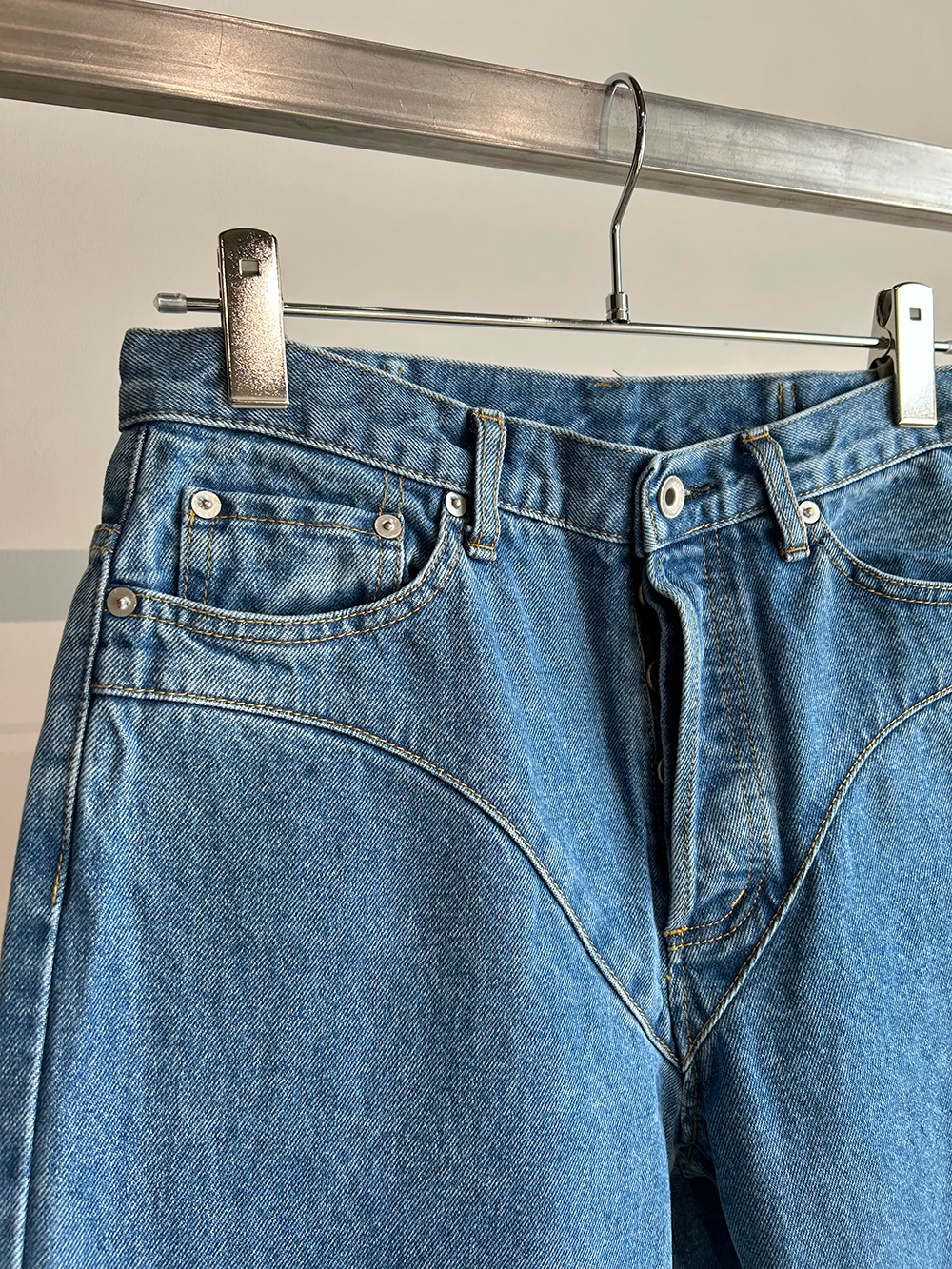 Hip Hugger 5-pockets Wide Blue Denim