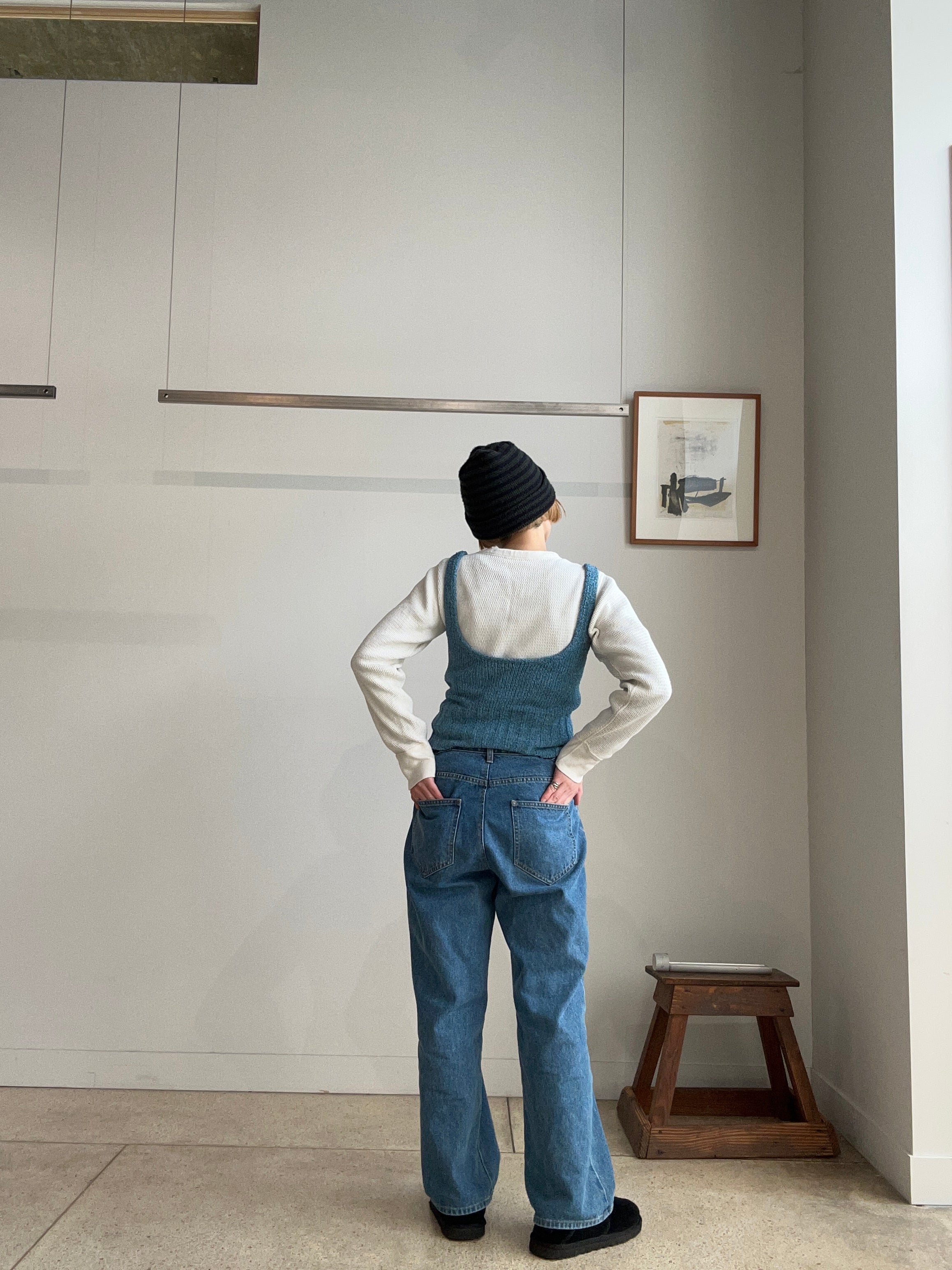 Hip Hugger 5-pockets Wide Blue Denim