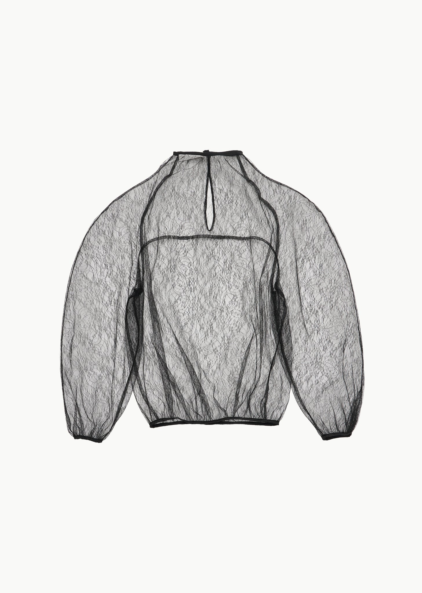 SHEER LACE MOCK NECK TOP