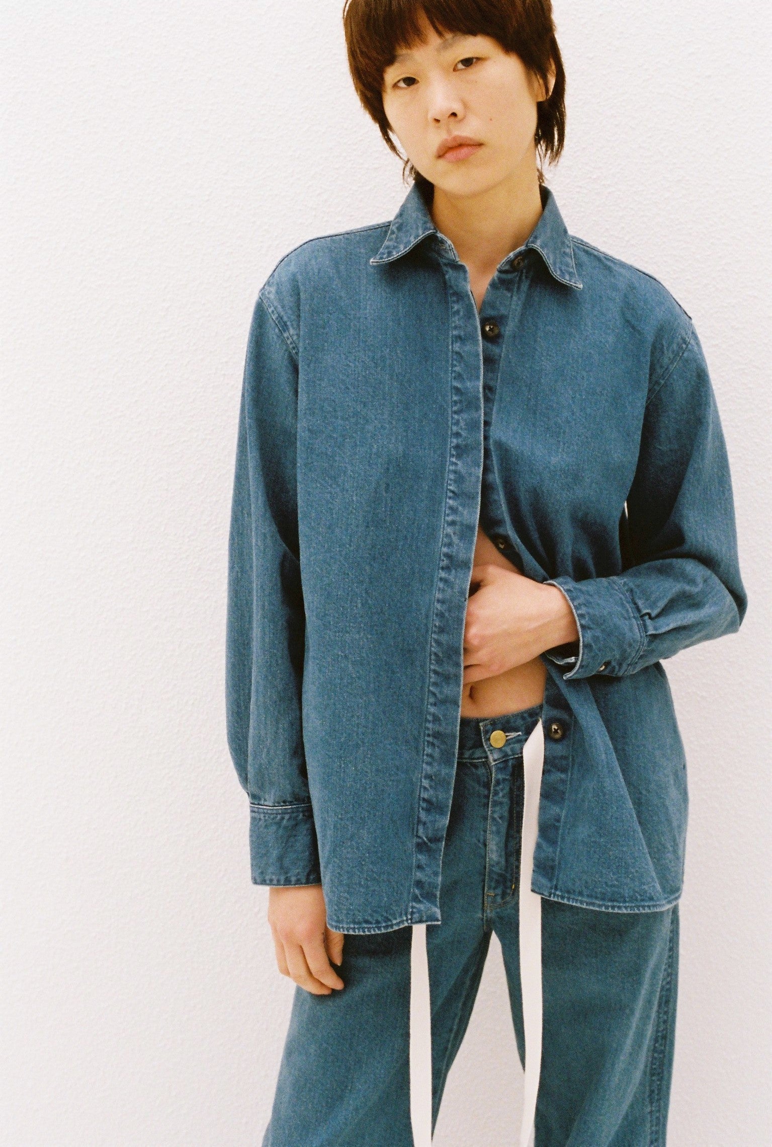 The Opal Denim Over Shirt(Solid 3year)